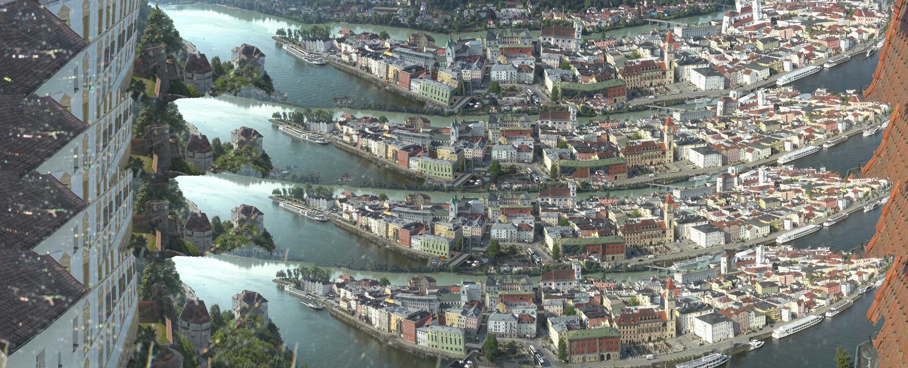 Archived image Webcam Passau: View from Veste Oberhaus