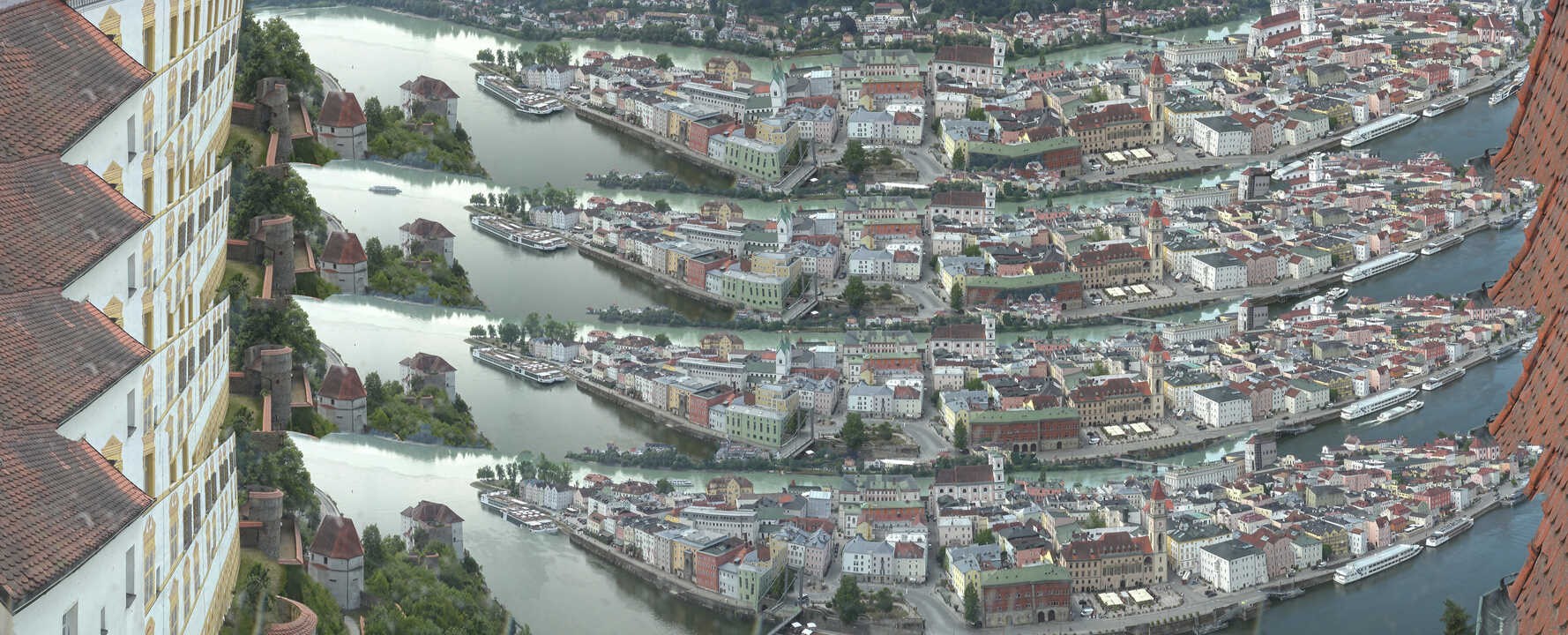Archived image Webcam Passau: View from Veste Oberhaus