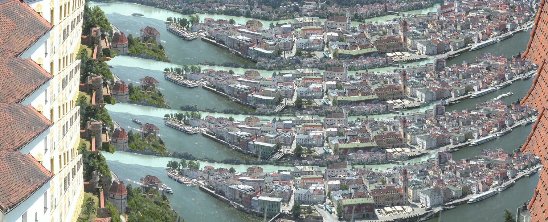 Archived image Webcam Passau: View from Veste Oberhaus
