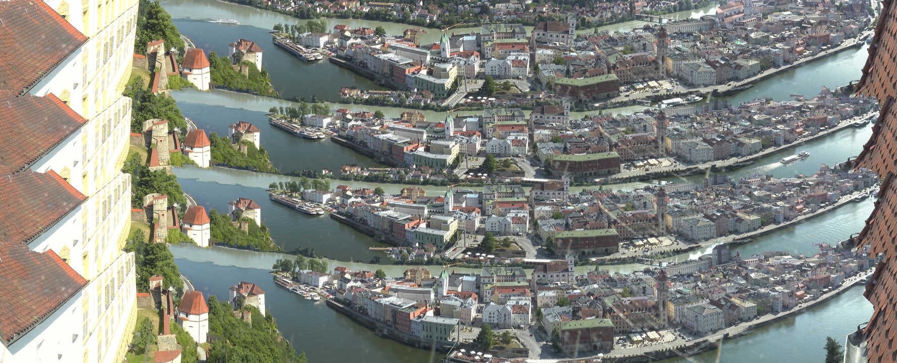 Archived image Webcam Passau: View from Veste Oberhaus