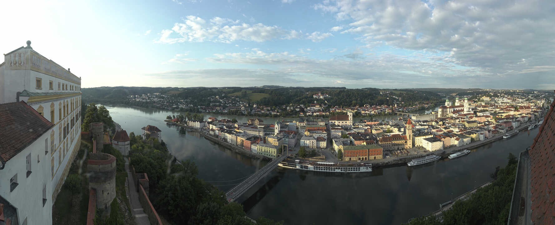 Archived image Webcam Passau: View from Veste Oberhaus