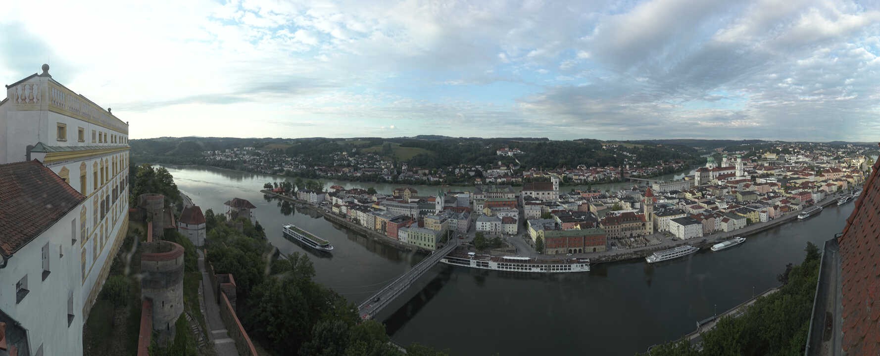 Archived image Webcam Passau: View from Veste Oberhaus