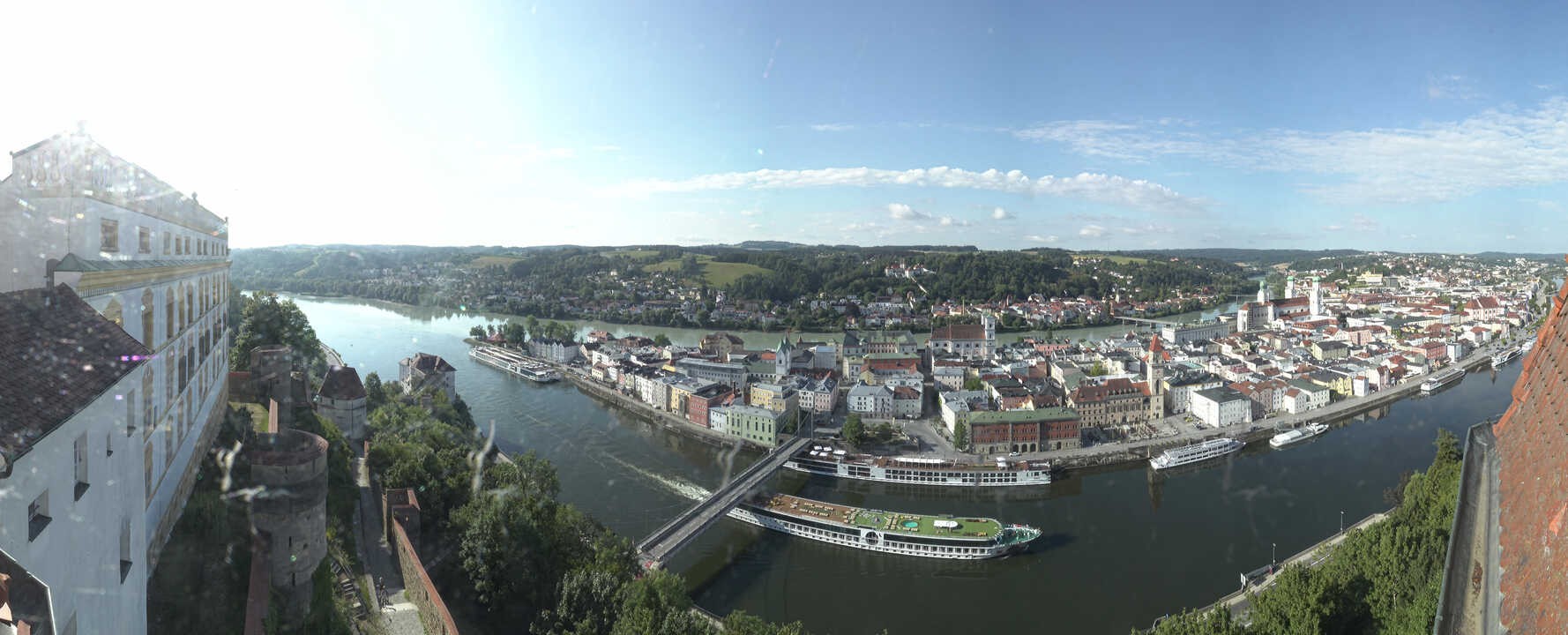 Archived image Webcam Passau: View from Veste Oberhaus