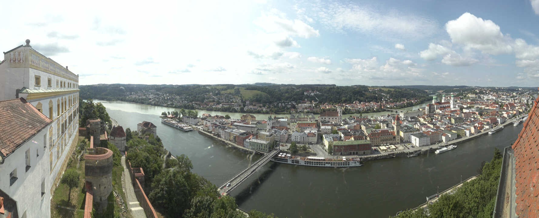Archived image Webcam Passau: View from Veste Oberhaus