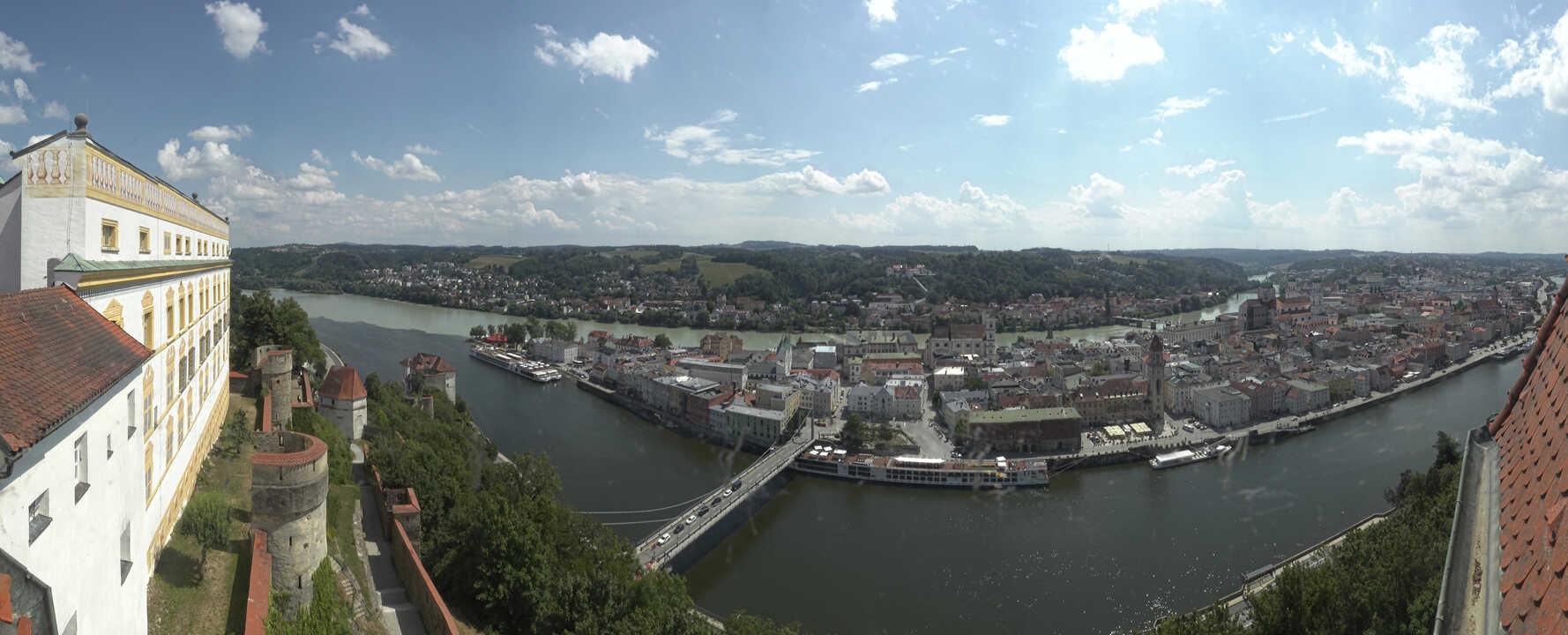 Archived image Webcam Passau: View from Veste Oberhaus