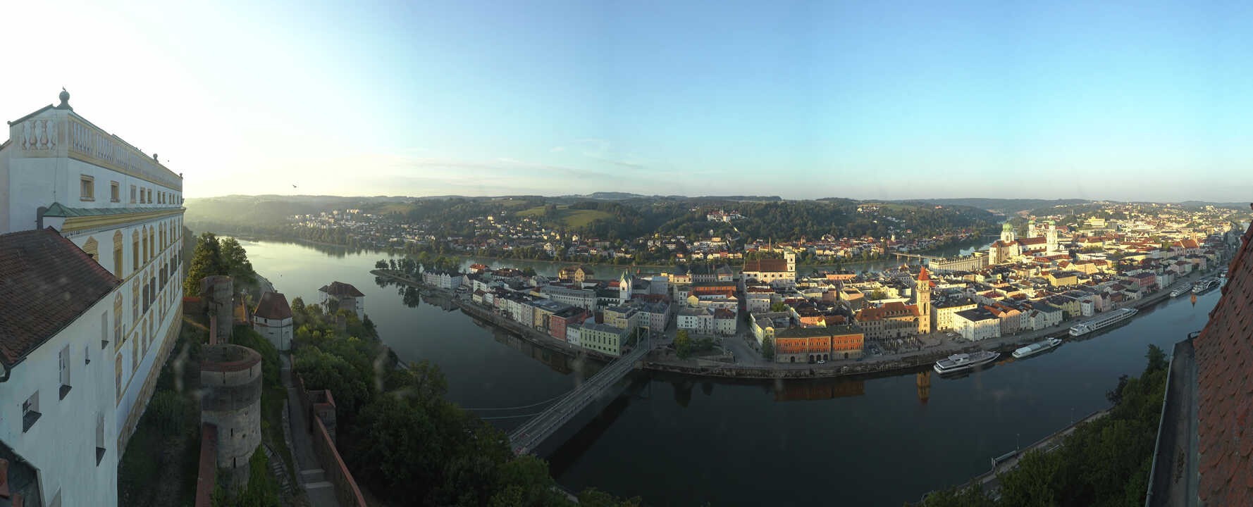 Archived image Webcam Passau: View from Veste Oberhaus