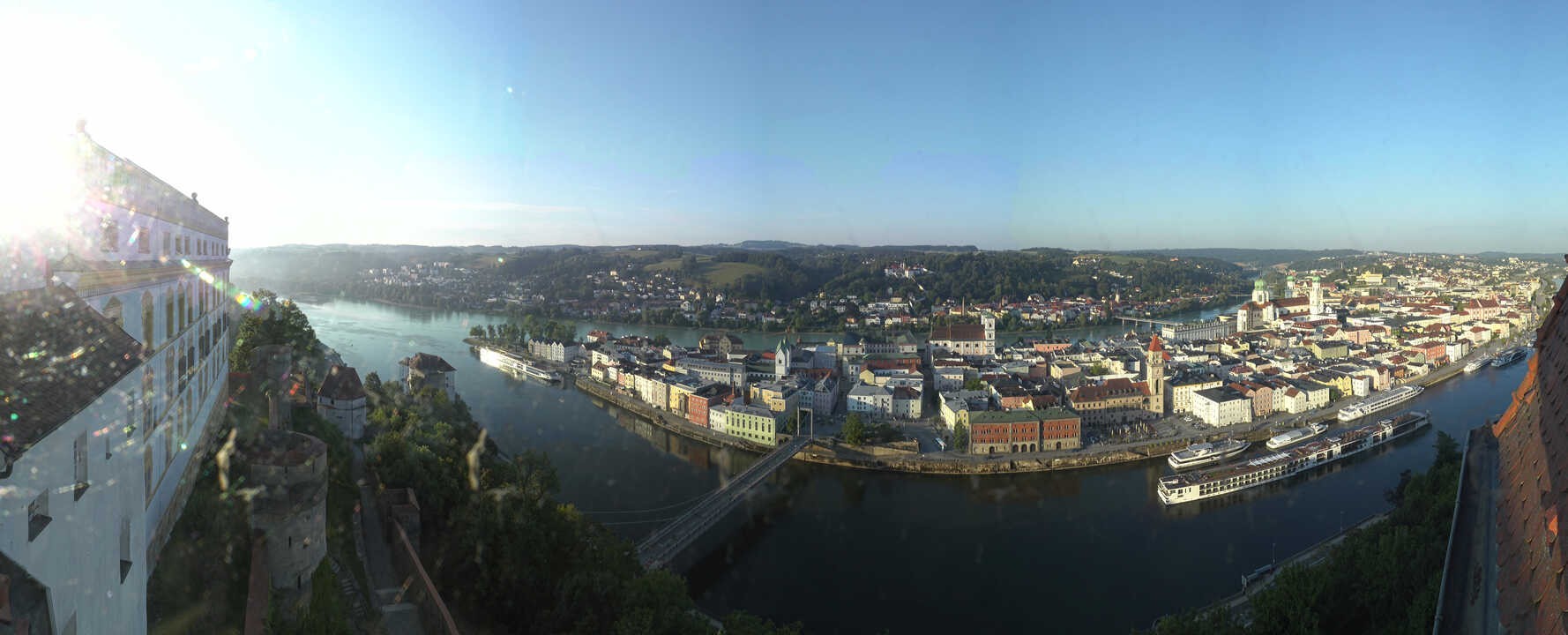 Archived image Webcam Passau: View from Veste Oberhaus
