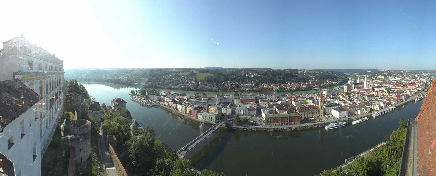 Archived image Webcam Passau: View from Veste Oberhaus