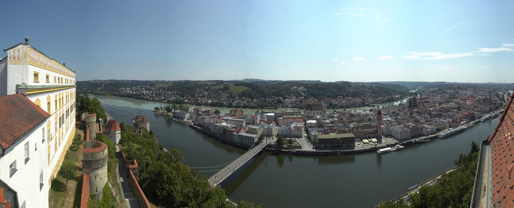 Archived image Webcam Passau: View from Veste Oberhaus