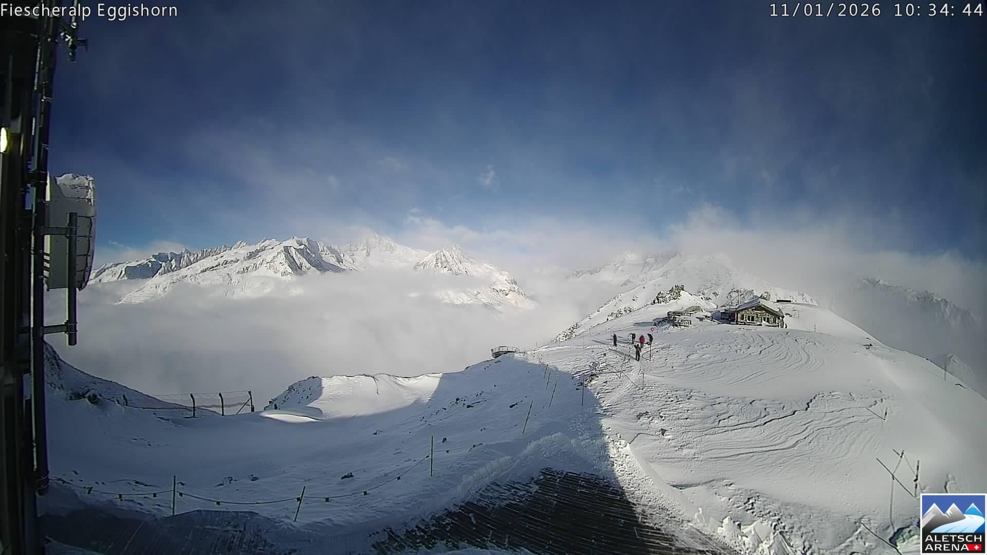 Archiv Foto Webcam Aletsch Arena: Grosser Aletschgletscher (Eggishorn)