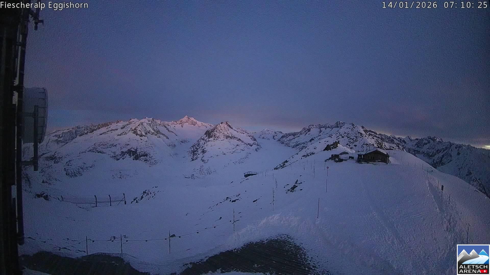 Archiv Foto Webcam Aletsch Arena: Grosser Aletschgletscher (Eggishorn)