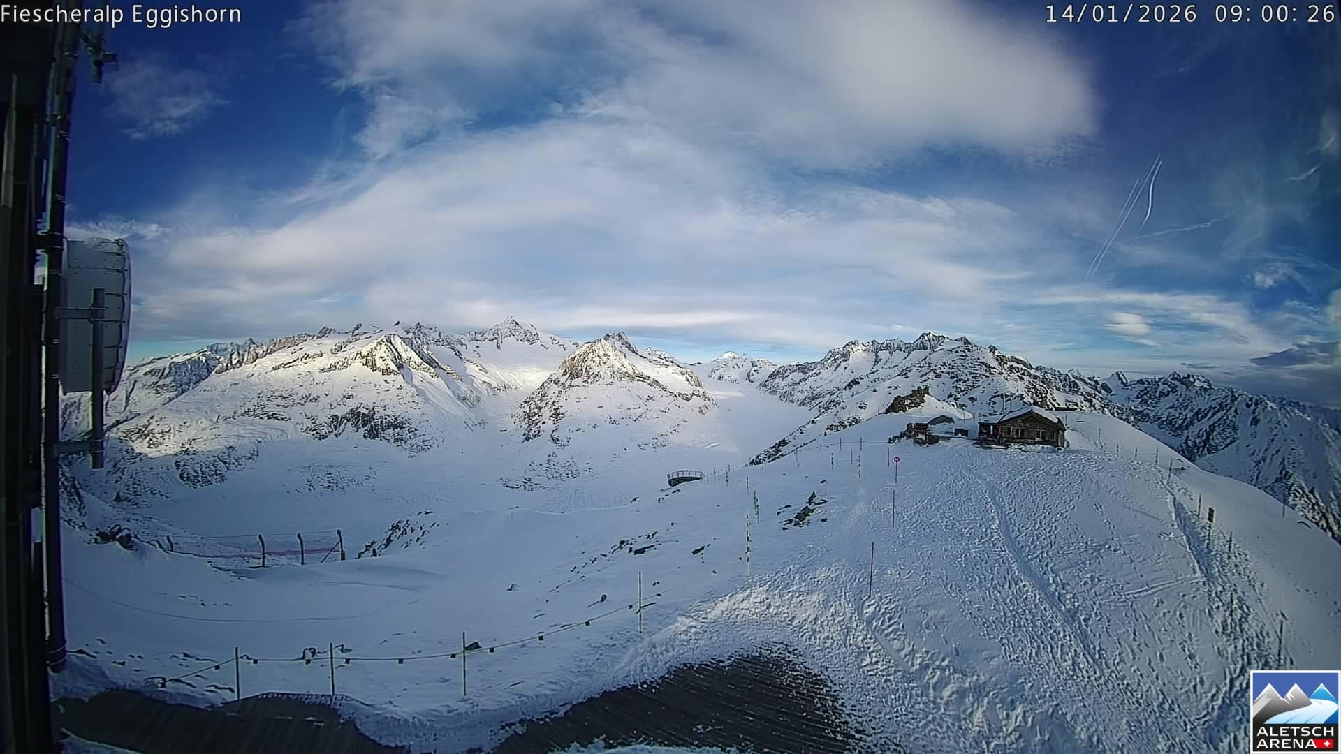 Archiv Foto Webcam Aletsch Arena: Grosser Aletschgletscher (Eggishorn)