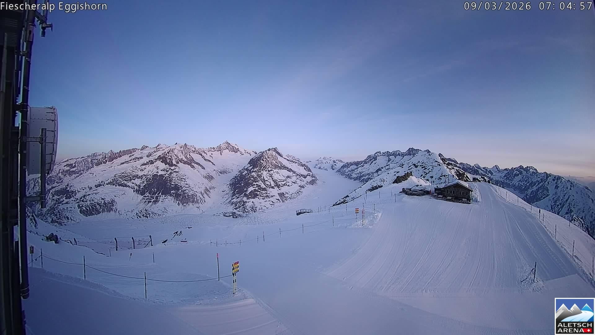 Archiv Foto Webcam Aletsch Arena: Grosser Aletschgletscher (Eggishorn)