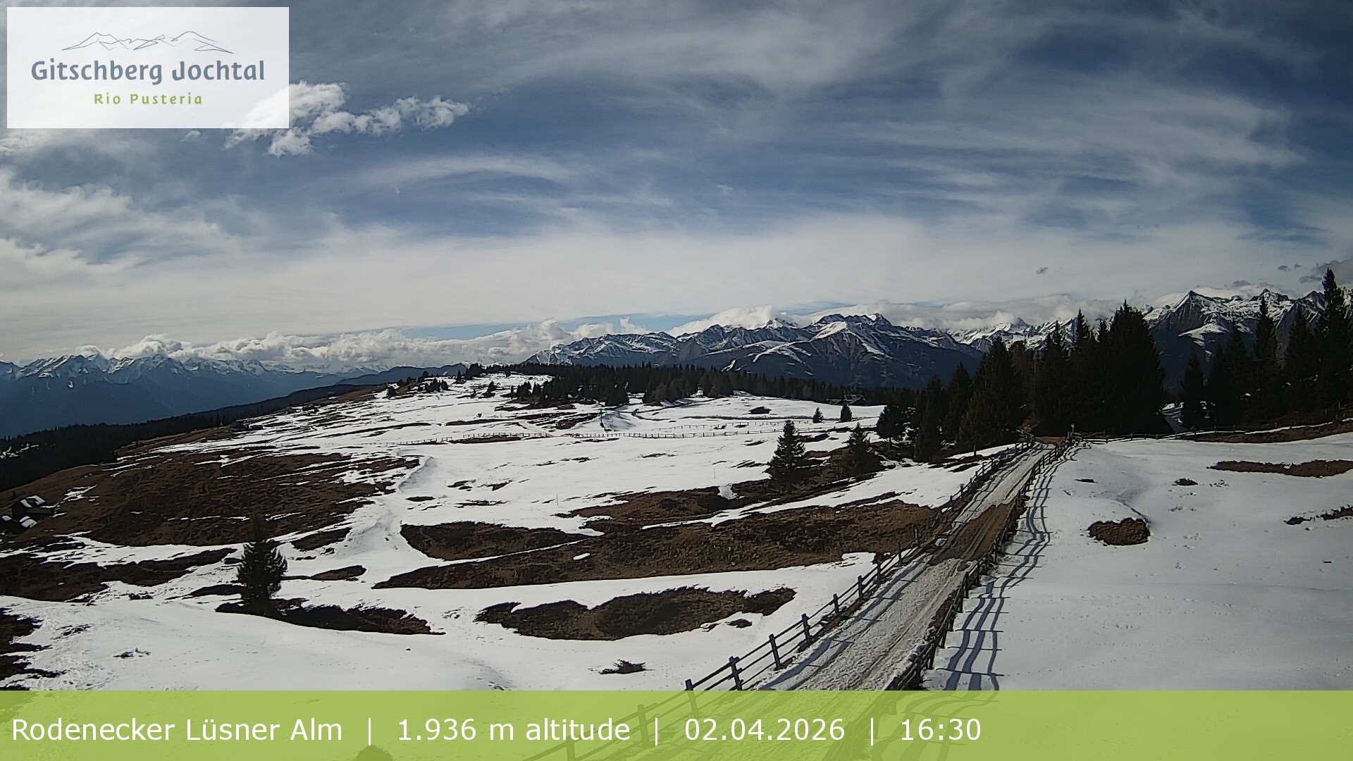 Archived image Webcam View around Rodenecker Lüsner Alm