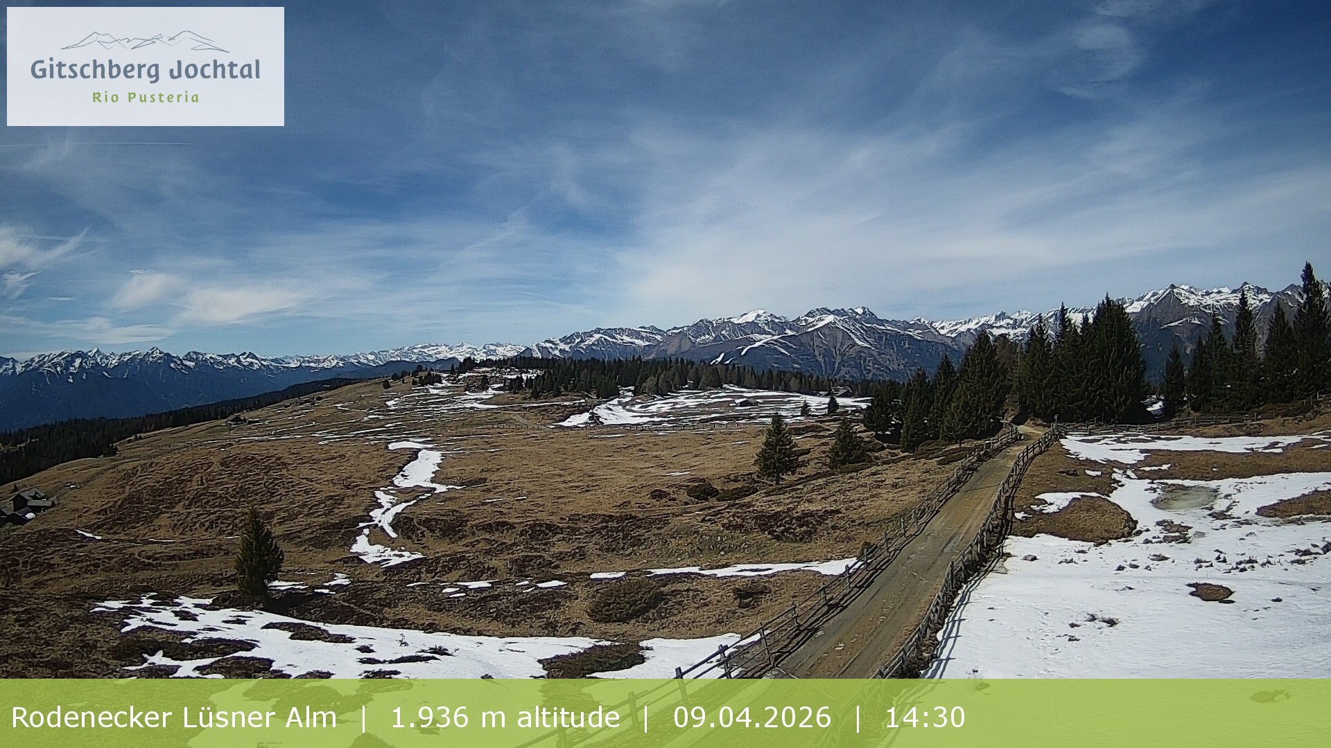 Archived image Webcam View around Rodenecker Lüsner Alm
