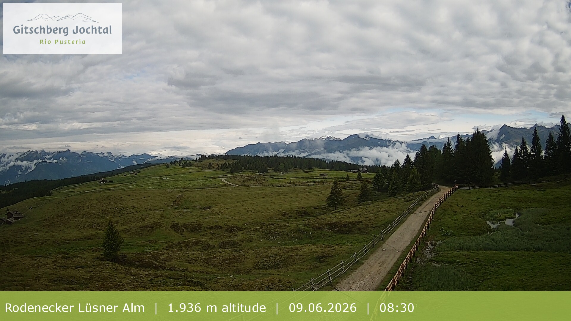 Archived image Webcam View around Rodenecker Lüsner Alm