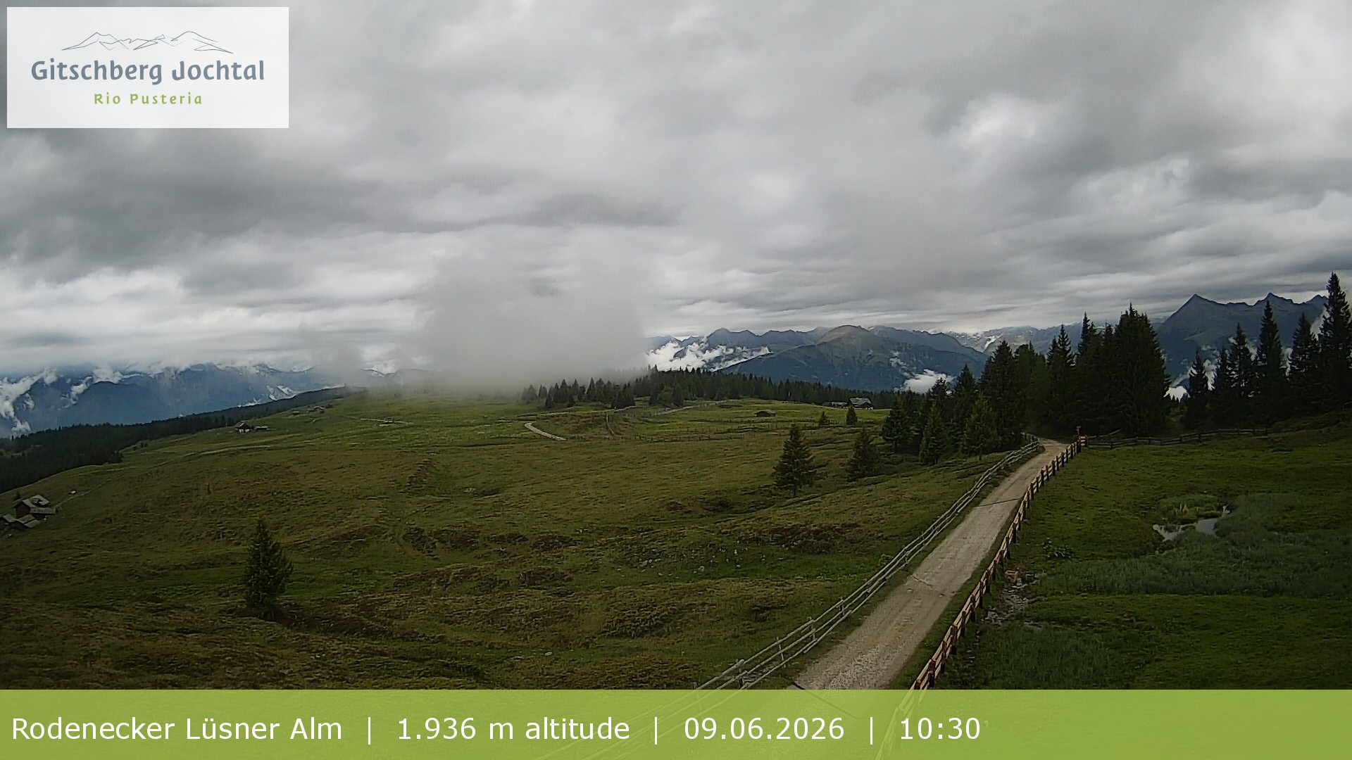 Archived image Webcam View around Rodenecker Lüsner Alm