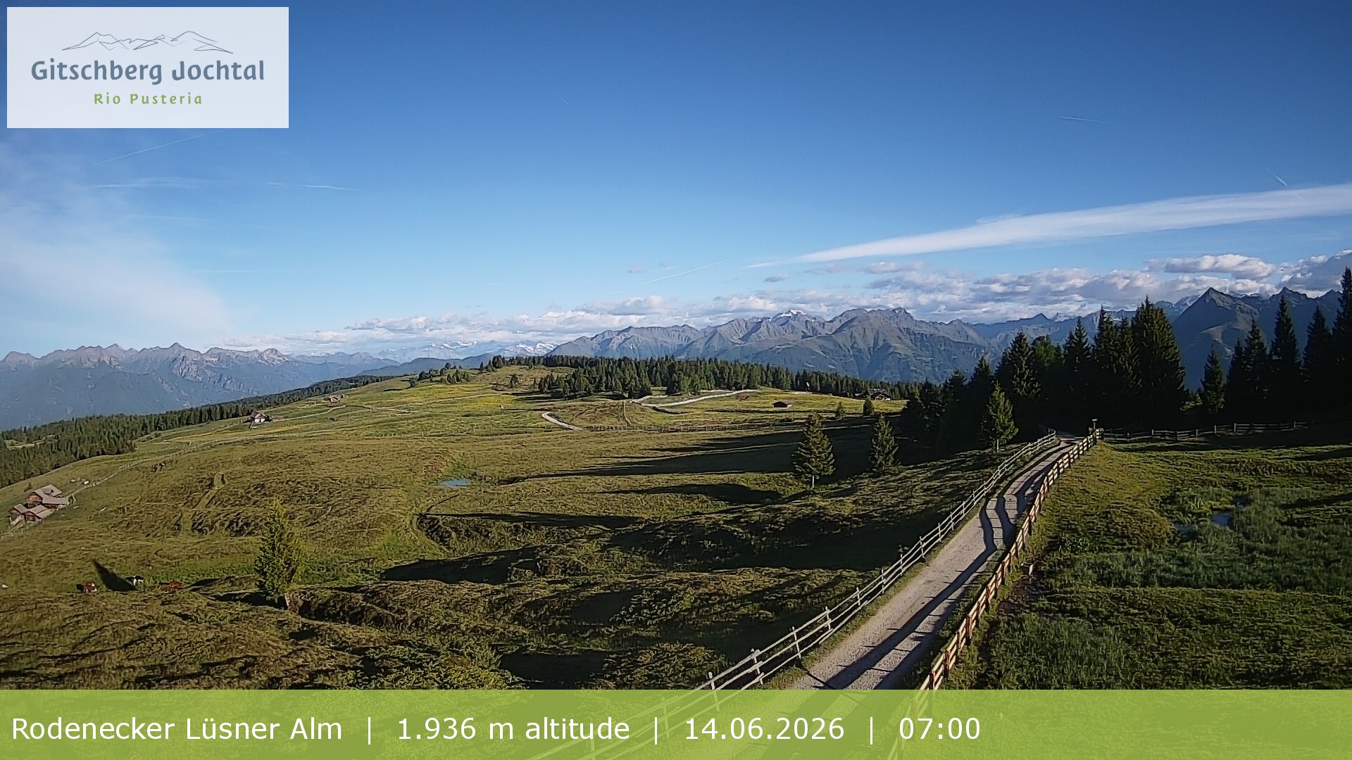 Archived image Webcam View around Rodenecker Lüsner Alm