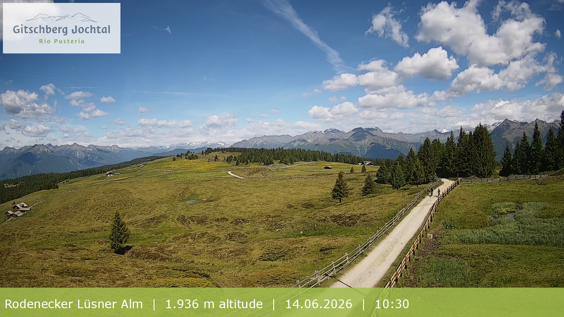 Archived image Webcam View around Rodenecker Lüsner Alm
