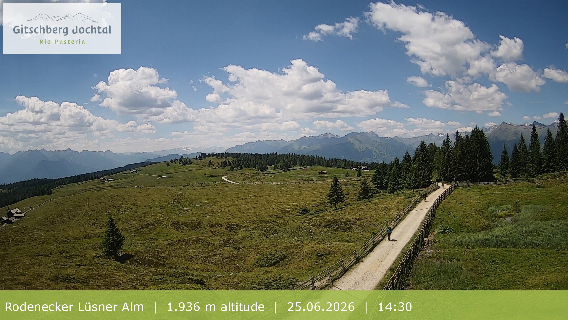 Archived image Webcam View around Rodenecker Lüsner Alm