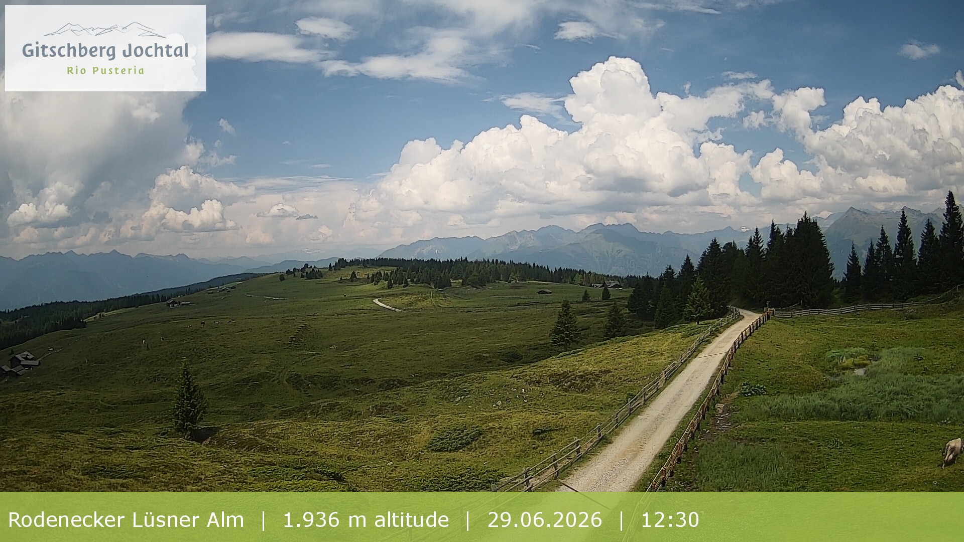 Archived image Webcam View around Rodenecker Lüsner Alm