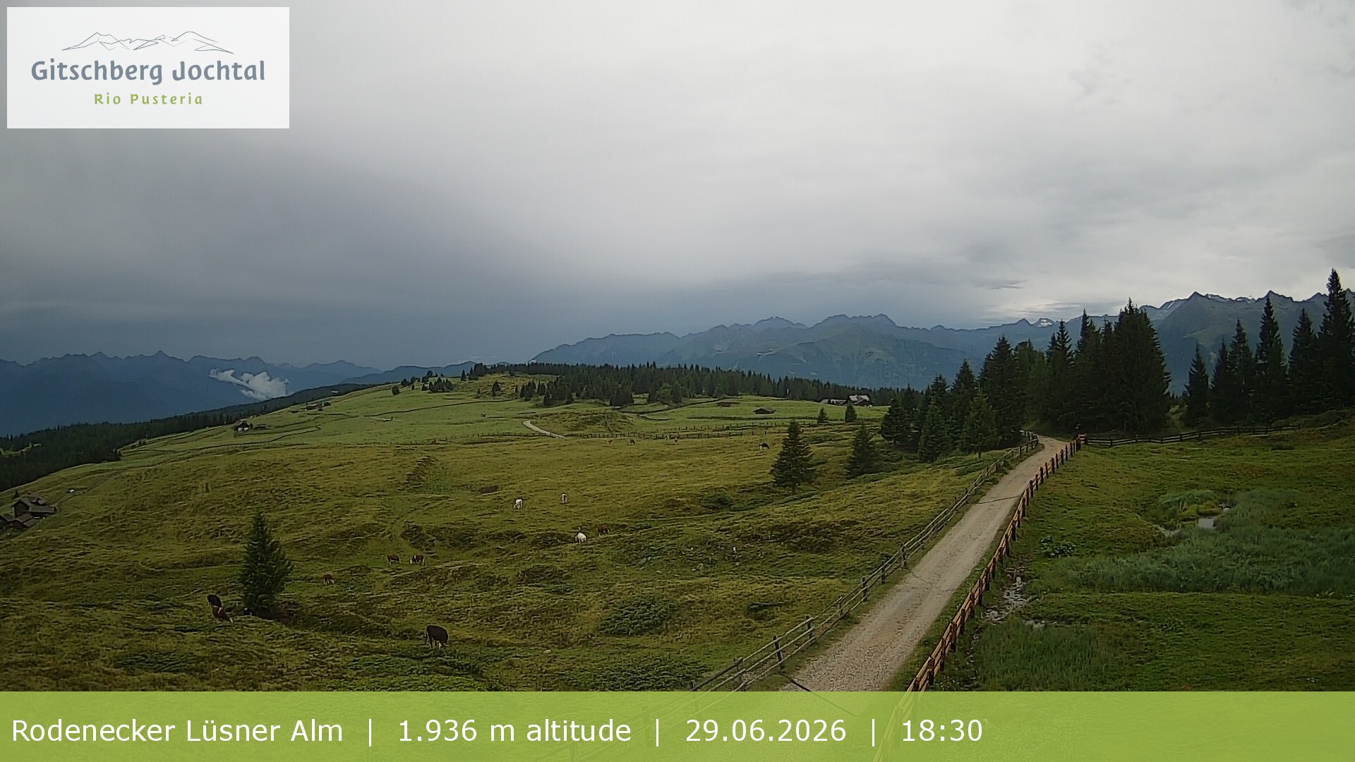 Archived image Webcam View around Rodenecker Lüsner Alm