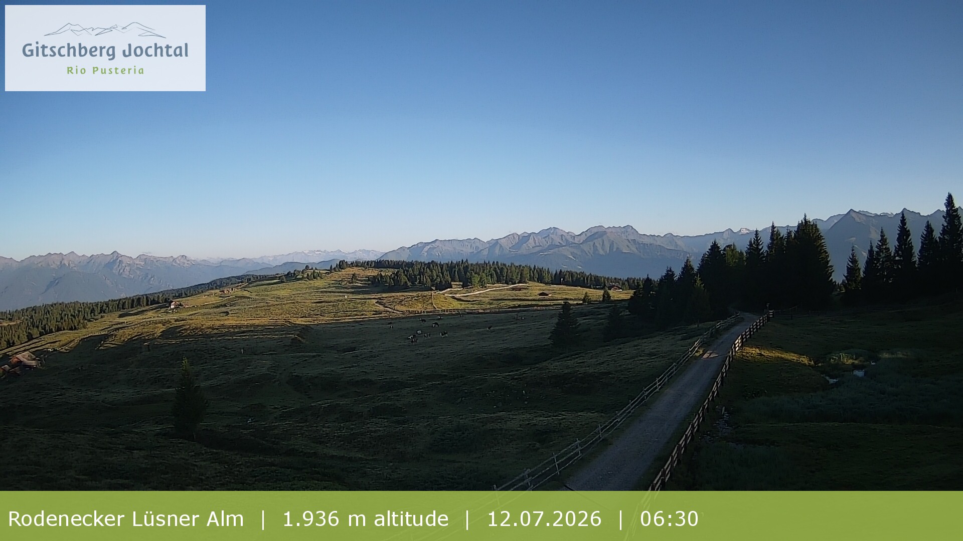 Archived image Webcam View around Rodenecker Lüsner Alm