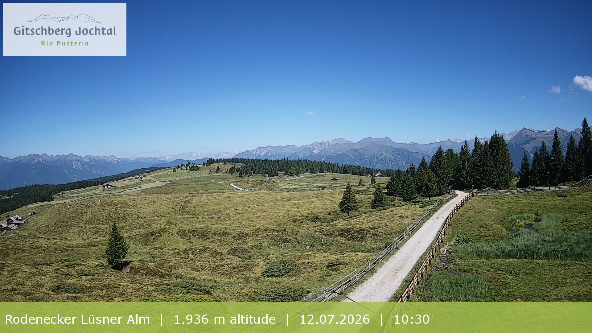 Archived image Webcam View around Rodenecker Lüsner Alm