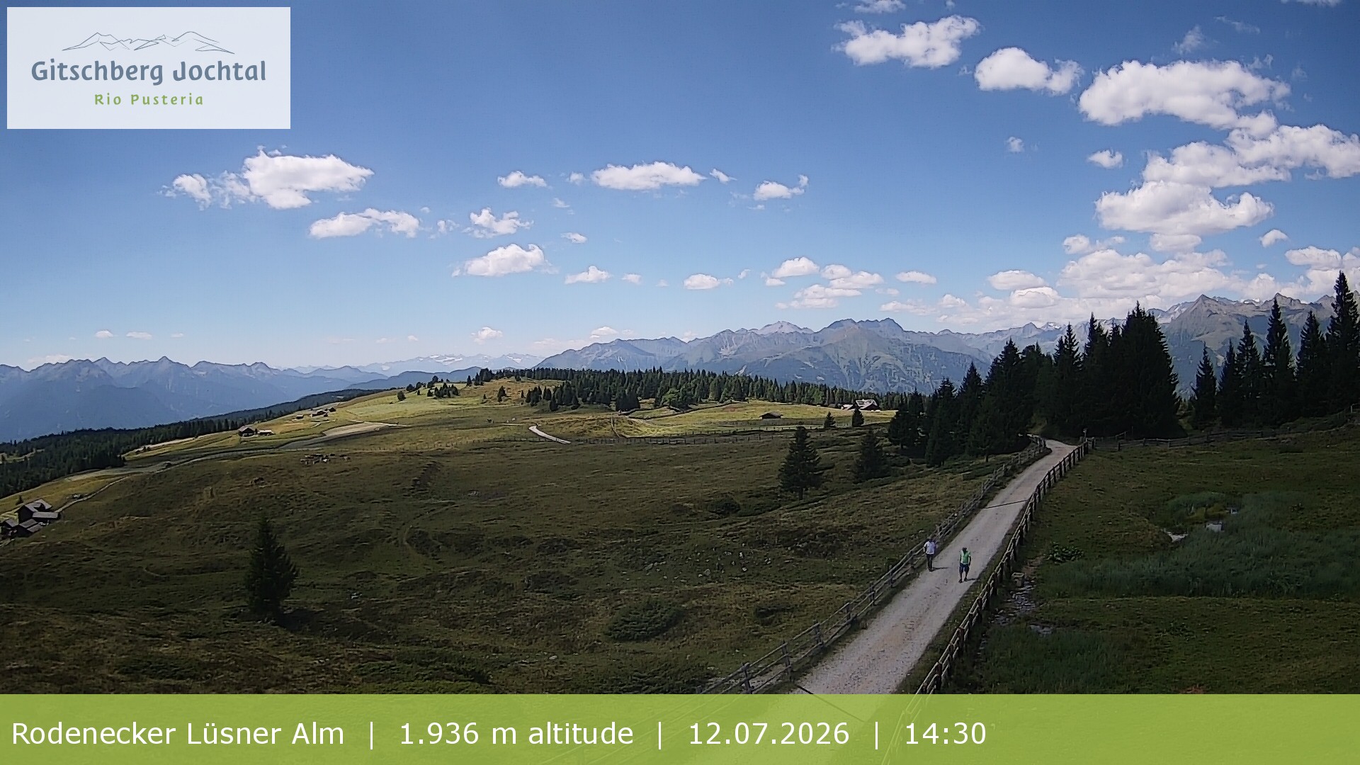 Archived image Webcam View around Rodenecker Lüsner Alm