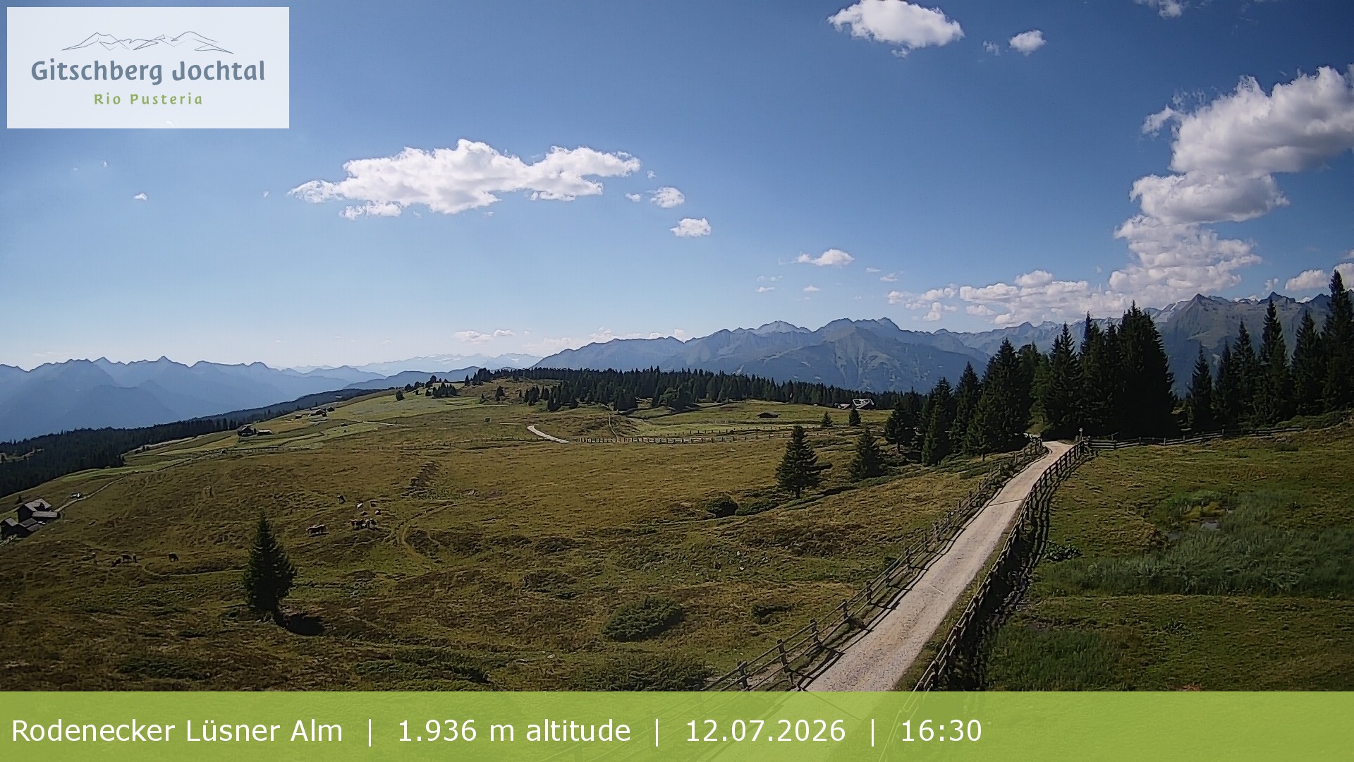 Archived image Webcam View around Rodenecker Lüsner Alm