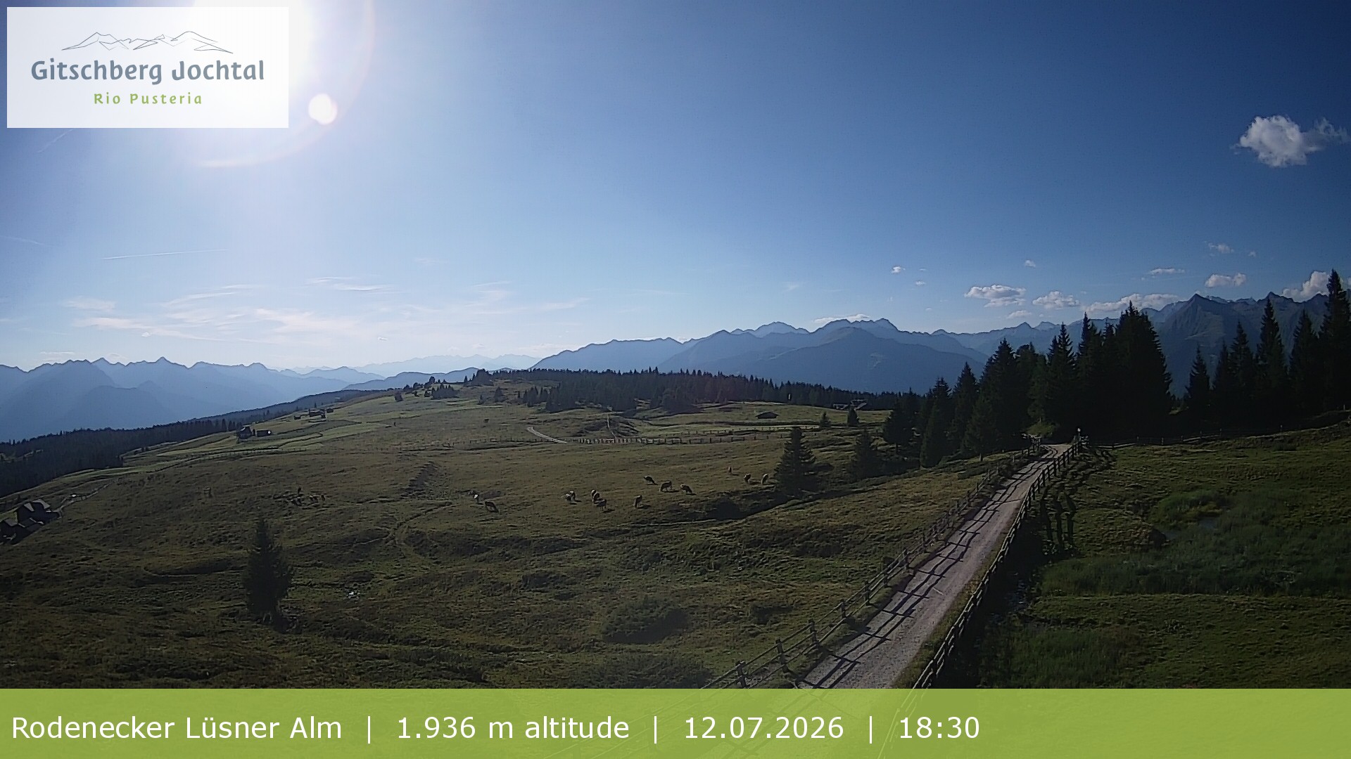 Archived image Webcam View around Rodenecker Lüsner Alm