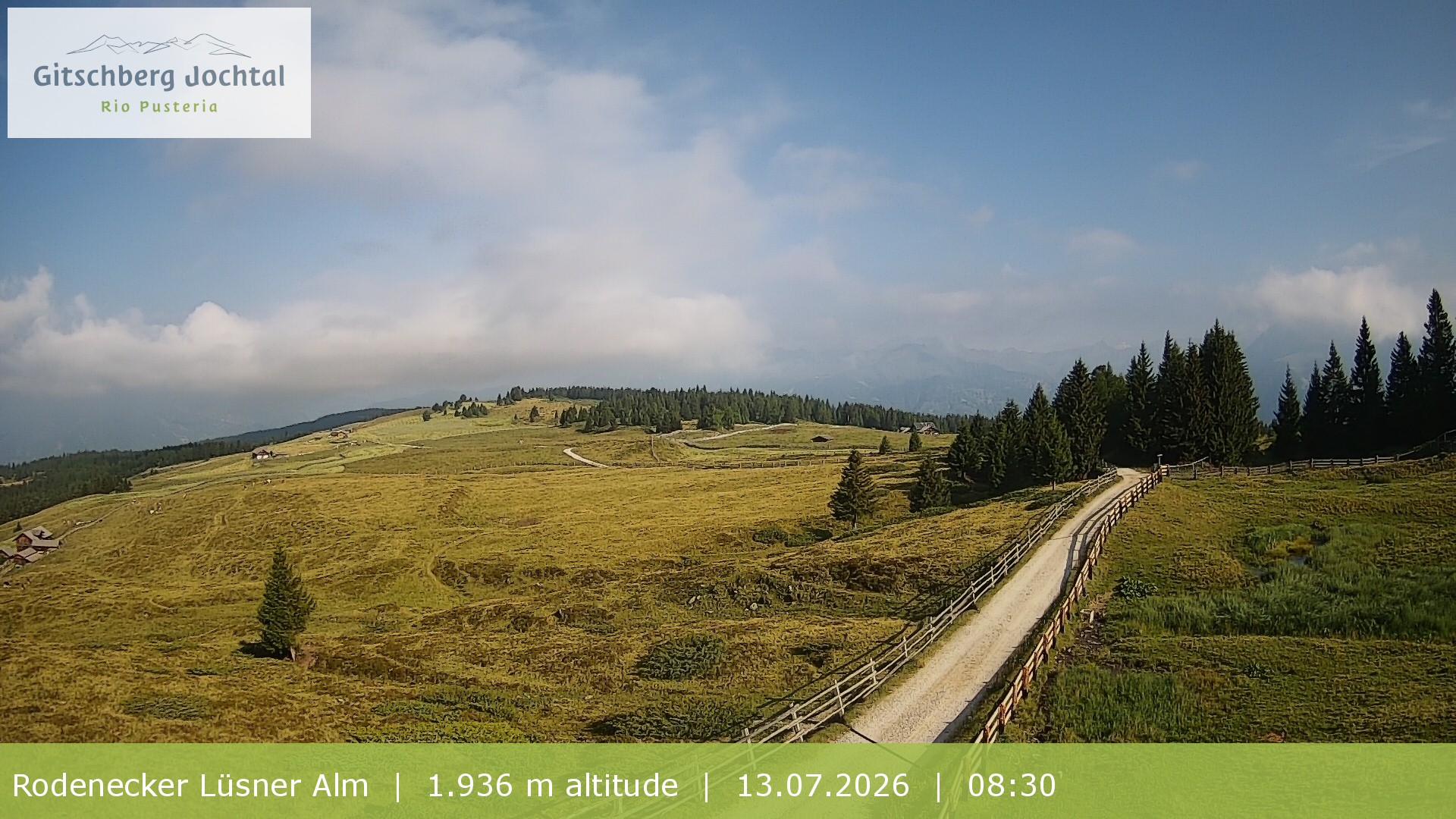 Archived image Webcam View around Rodenecker Lüsner Alm