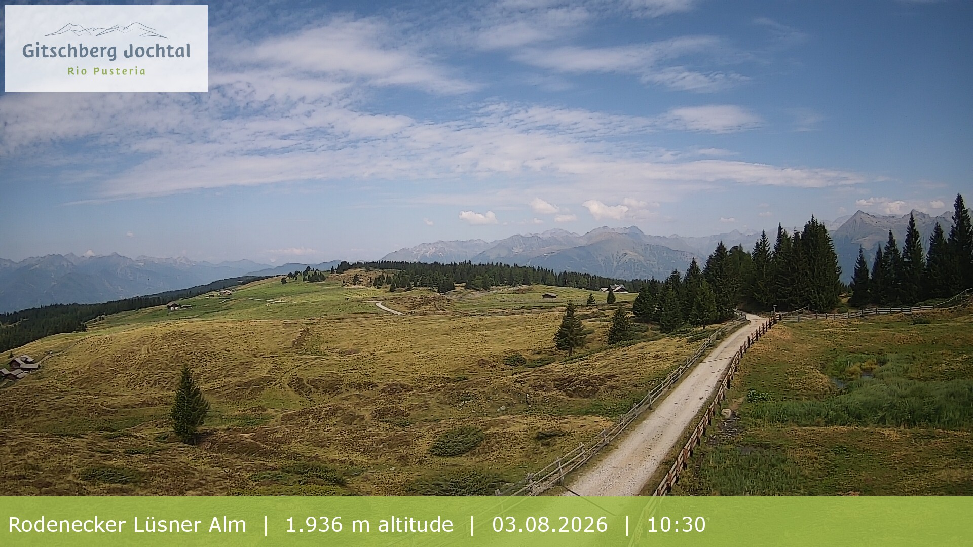 Archived image Webcam View around Rodenecker Lüsner Alm