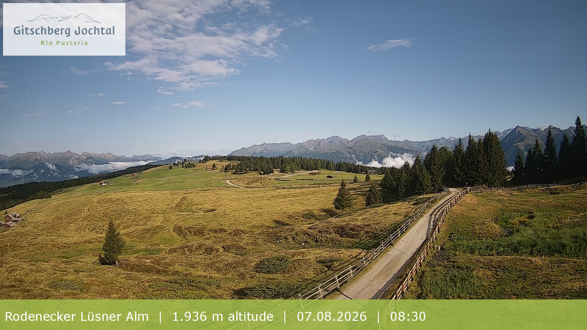 Archived image Webcam View around Rodenecker Lüsner Alm