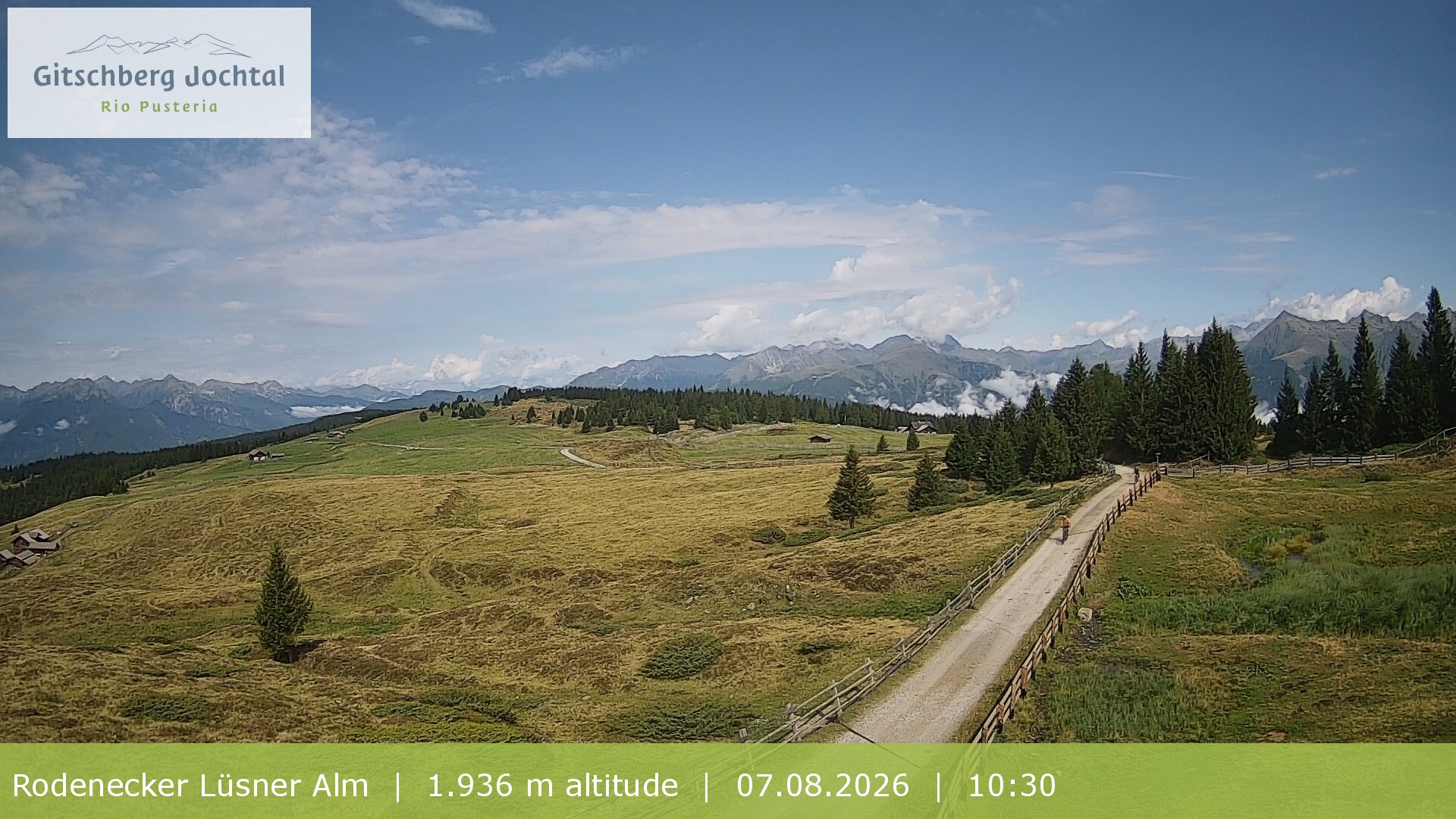 Archived image Webcam View around Rodenecker Lüsner Alm
