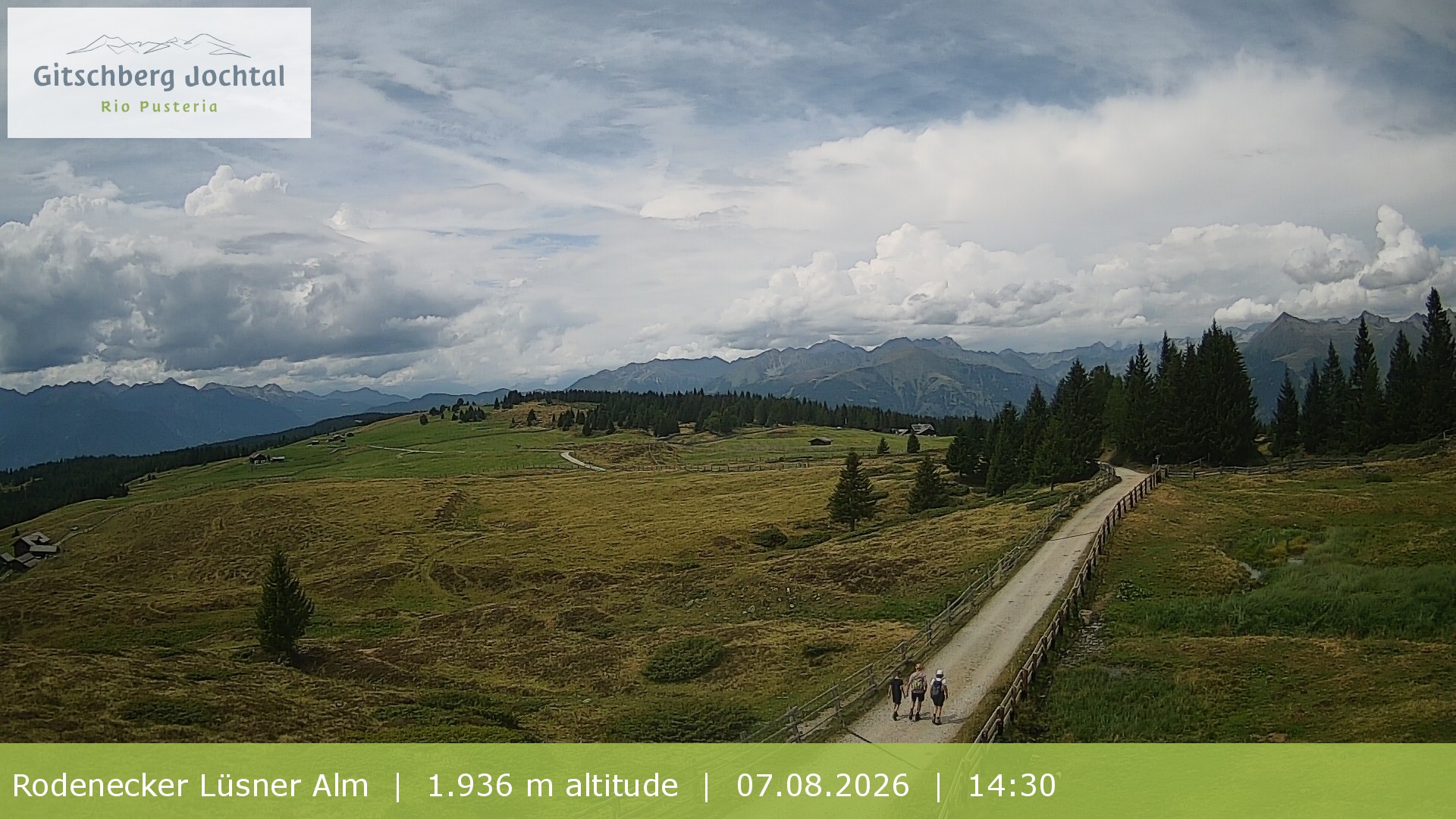 Archived image Webcam View around Rodenecker Lüsner Alm