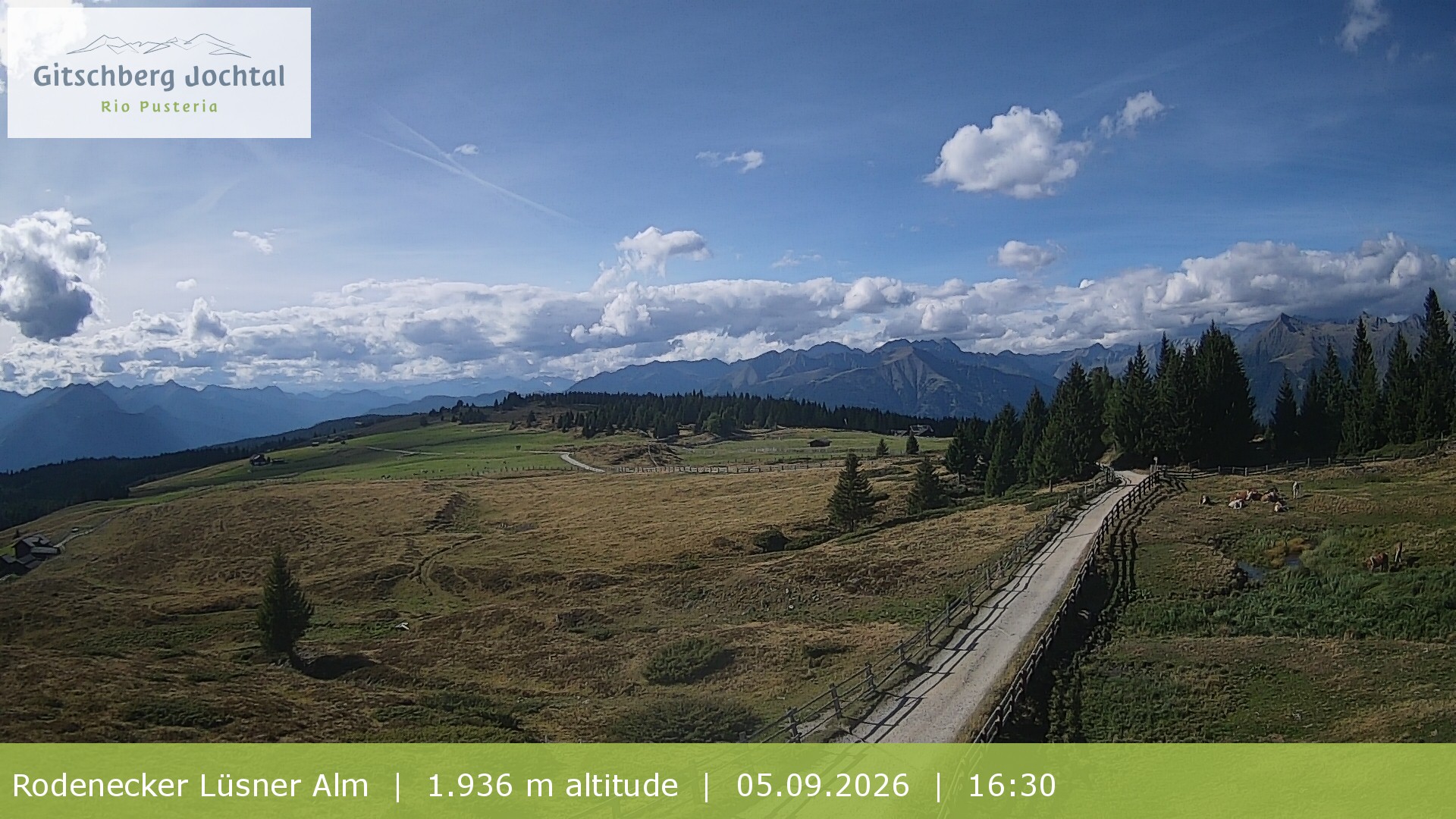Archived image Webcam View around Rodenecker Lüsner Alm