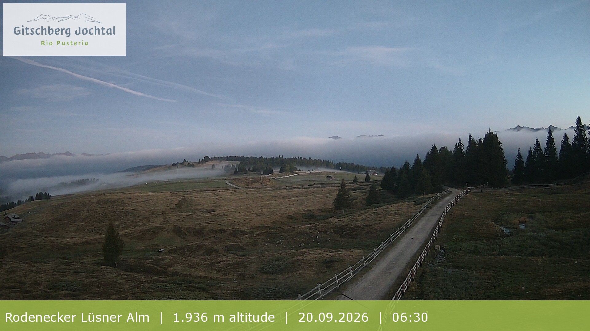 Archived image Webcam View around Rodenecker Lüsner Alm