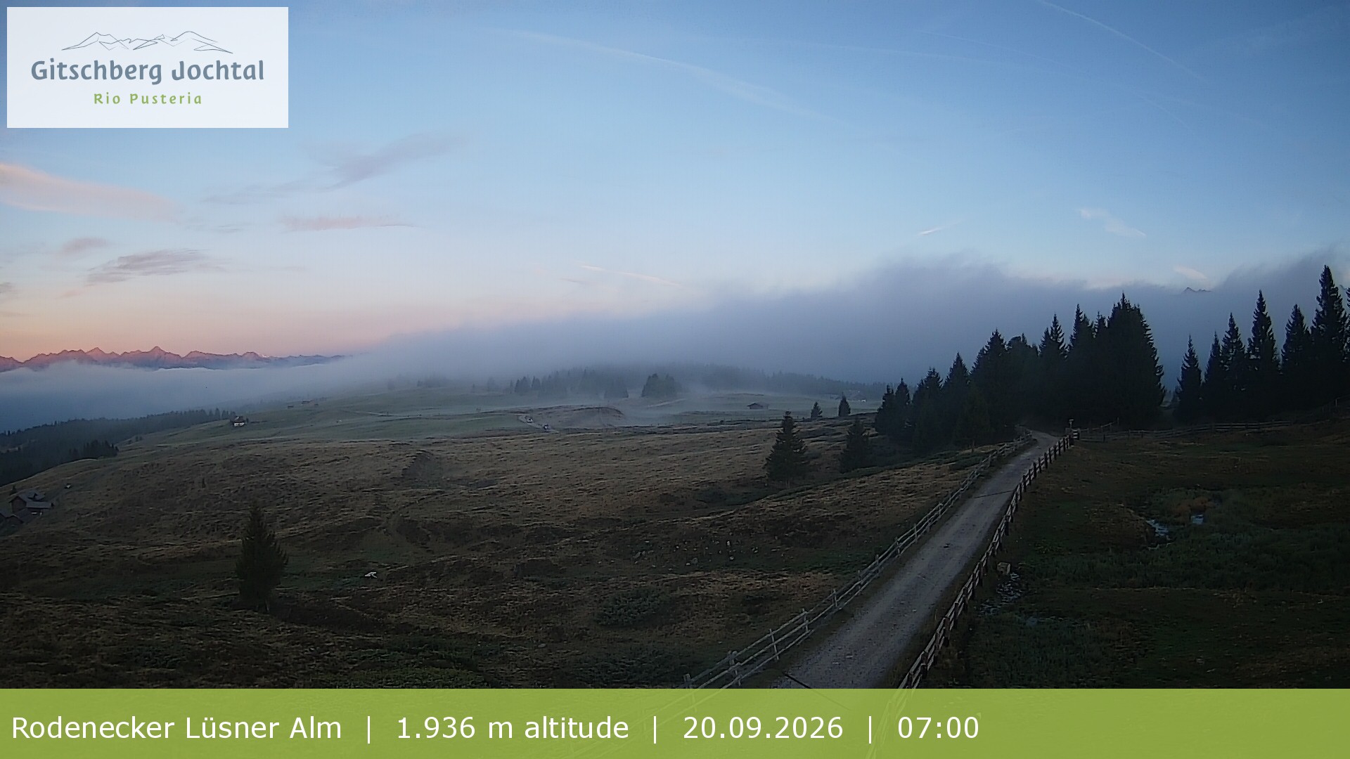 Archived image Webcam View around Rodenecker Lüsner Alm