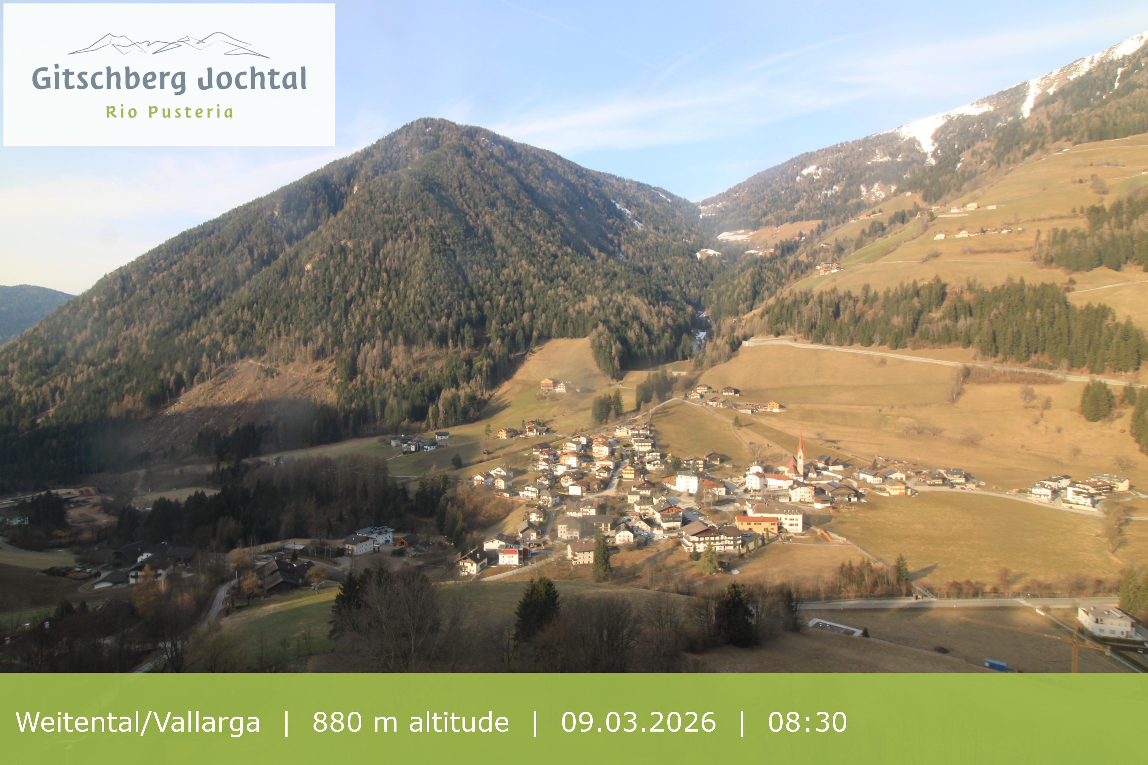 Archiv Foto Webcam Blick auf Weitental vom Gitschberg