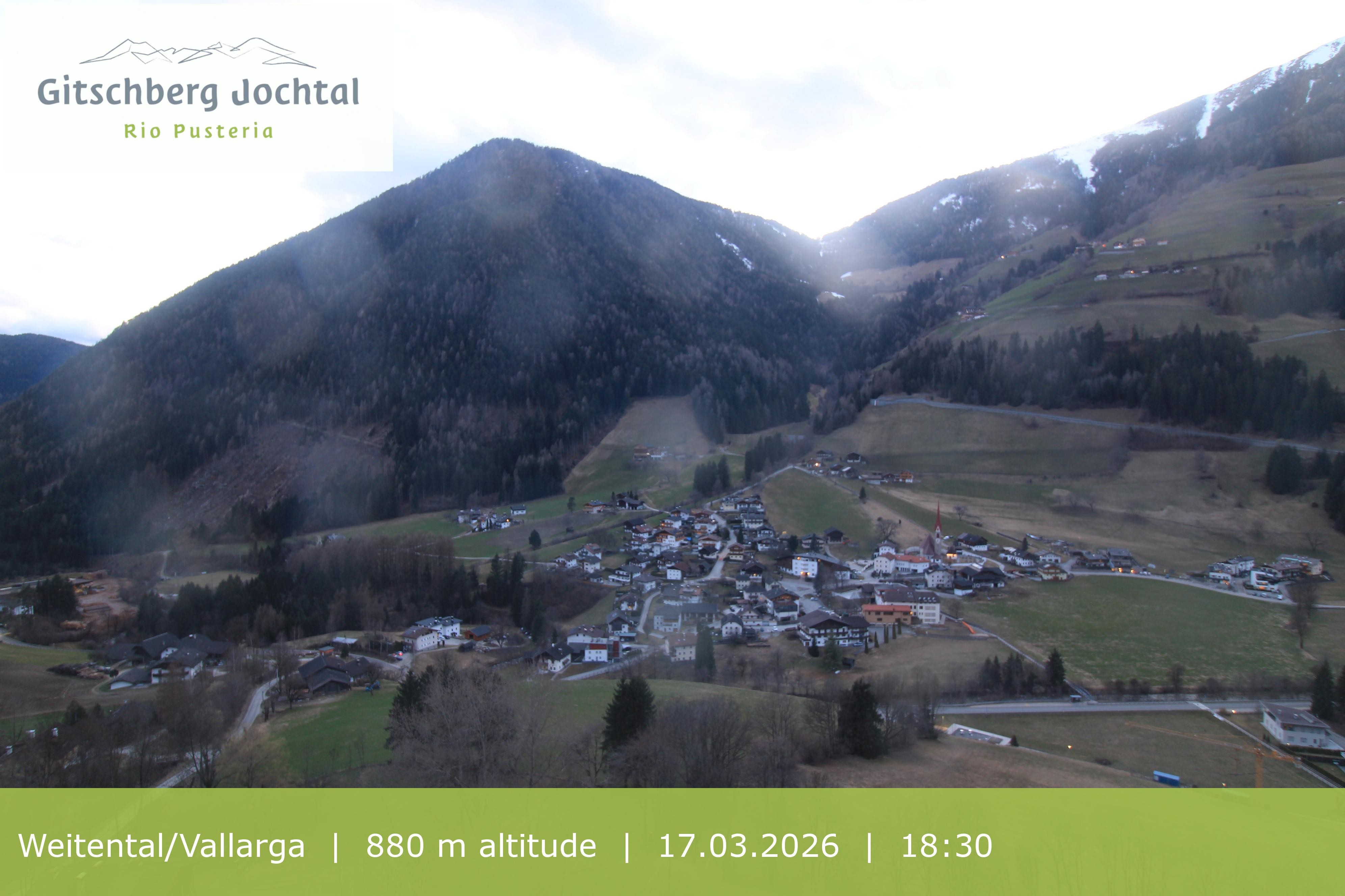 Archiv Foto Webcam Blick auf Weitental vom Gitschberg