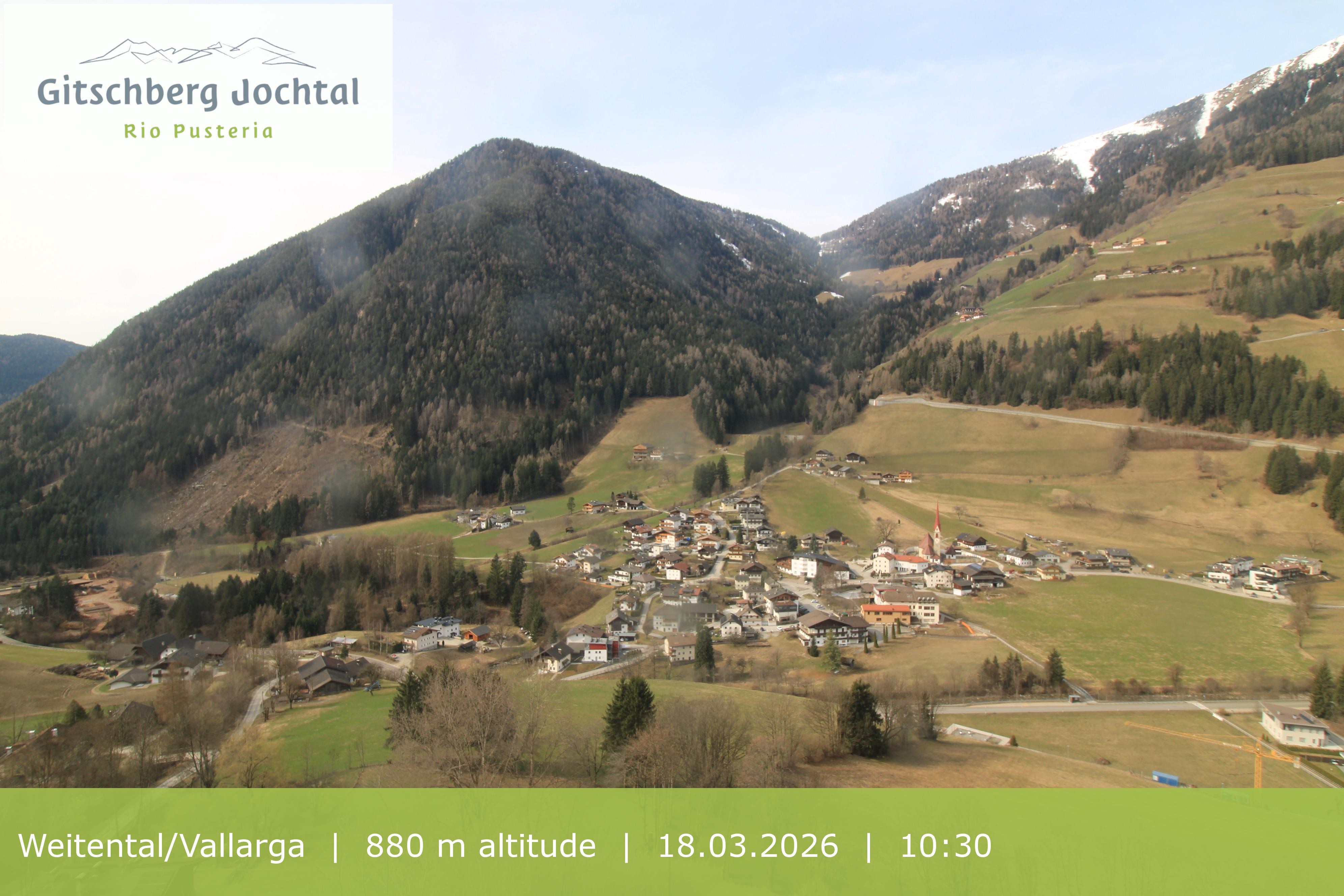 Archiv Foto Webcam Blick auf Weitental vom Gitschberg