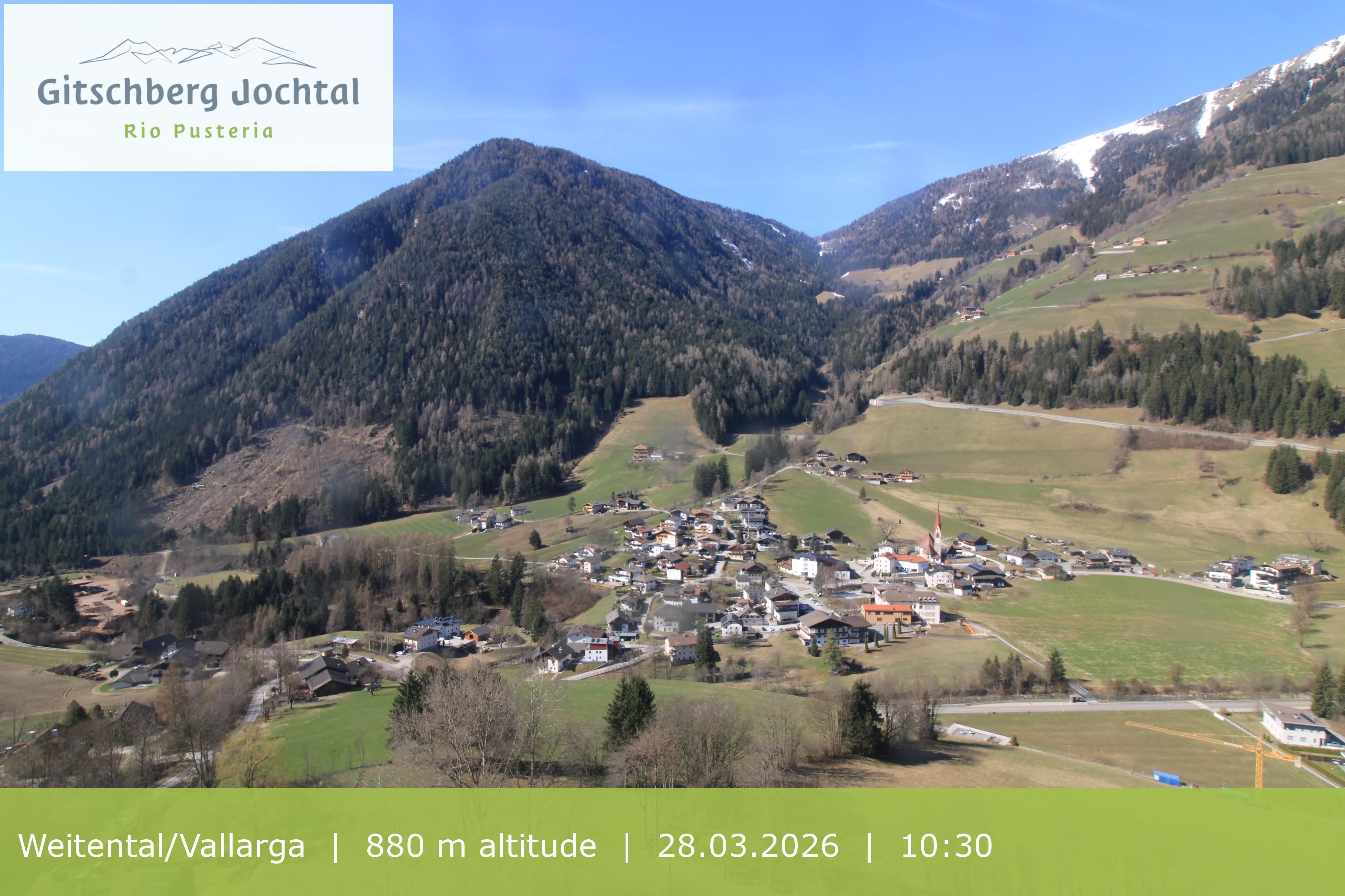 Archiv Foto Webcam Blick auf Weitental vom Gitschberg