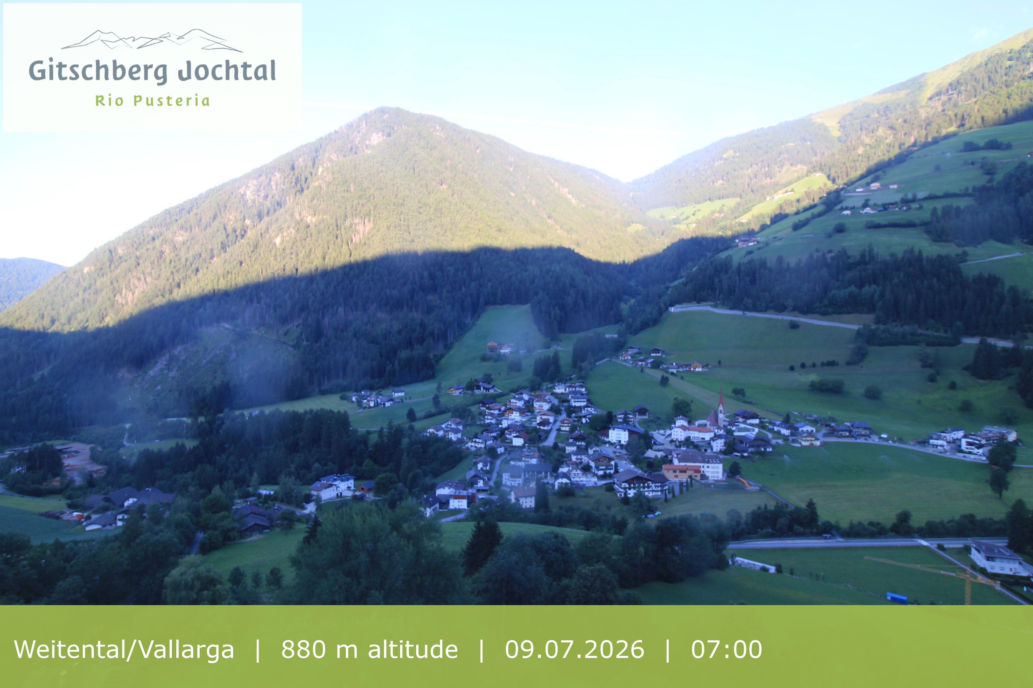Archiv Foto Webcam Blick auf Weitental vom Gitschberg