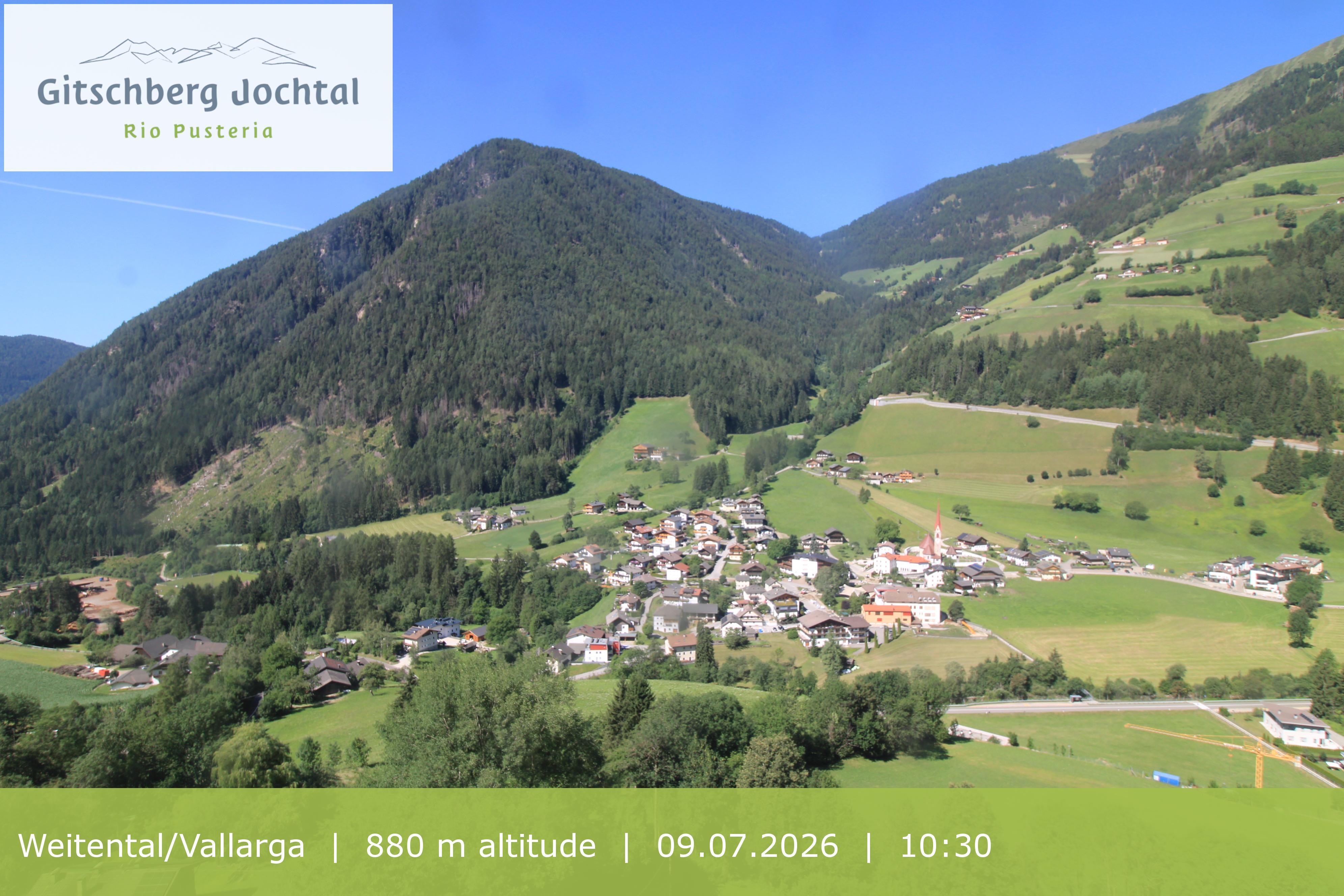 Archiv Foto Webcam Blick auf Weitental vom Gitschberg