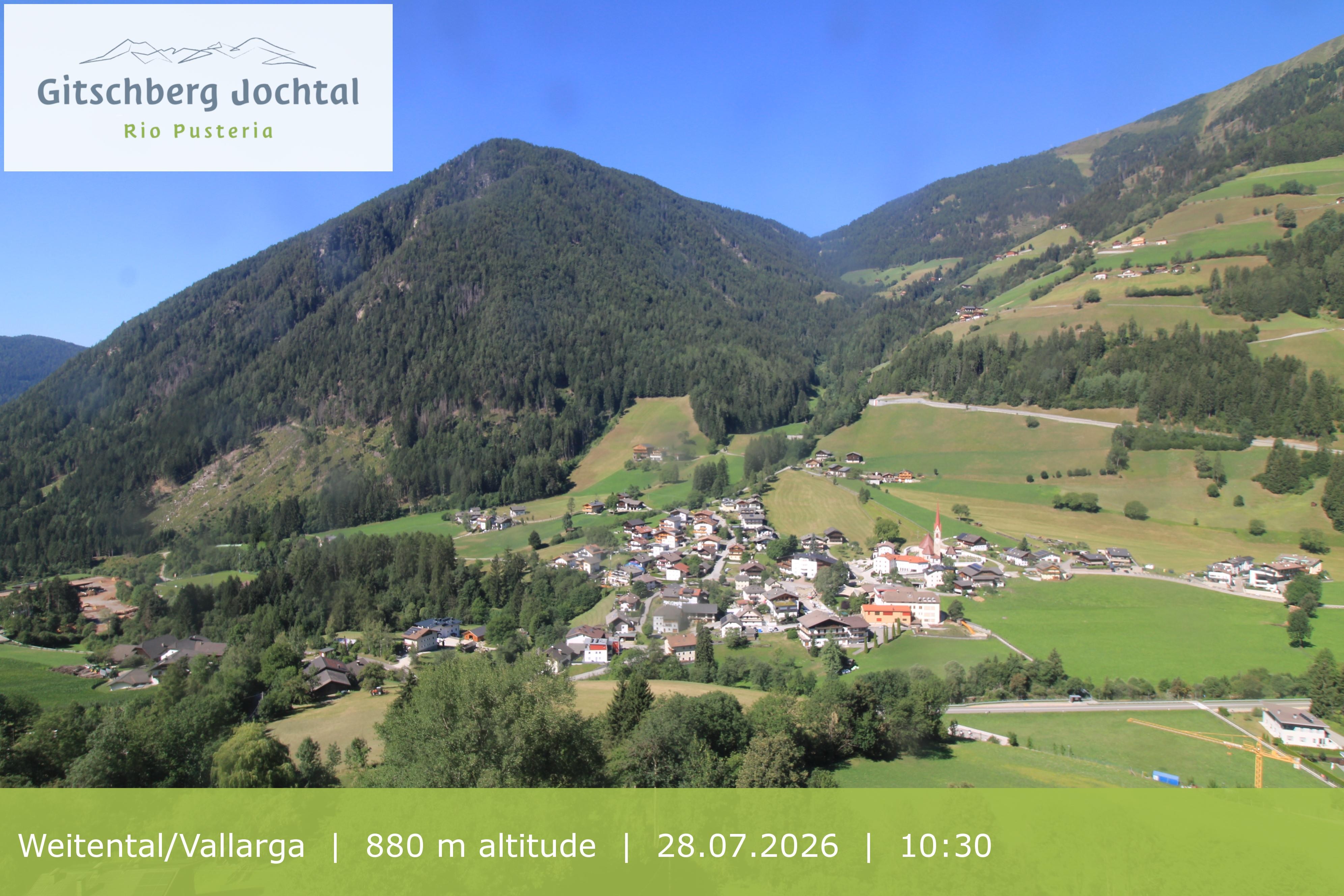 Archiv Foto Webcam Blick auf Weitental vom Gitschberg