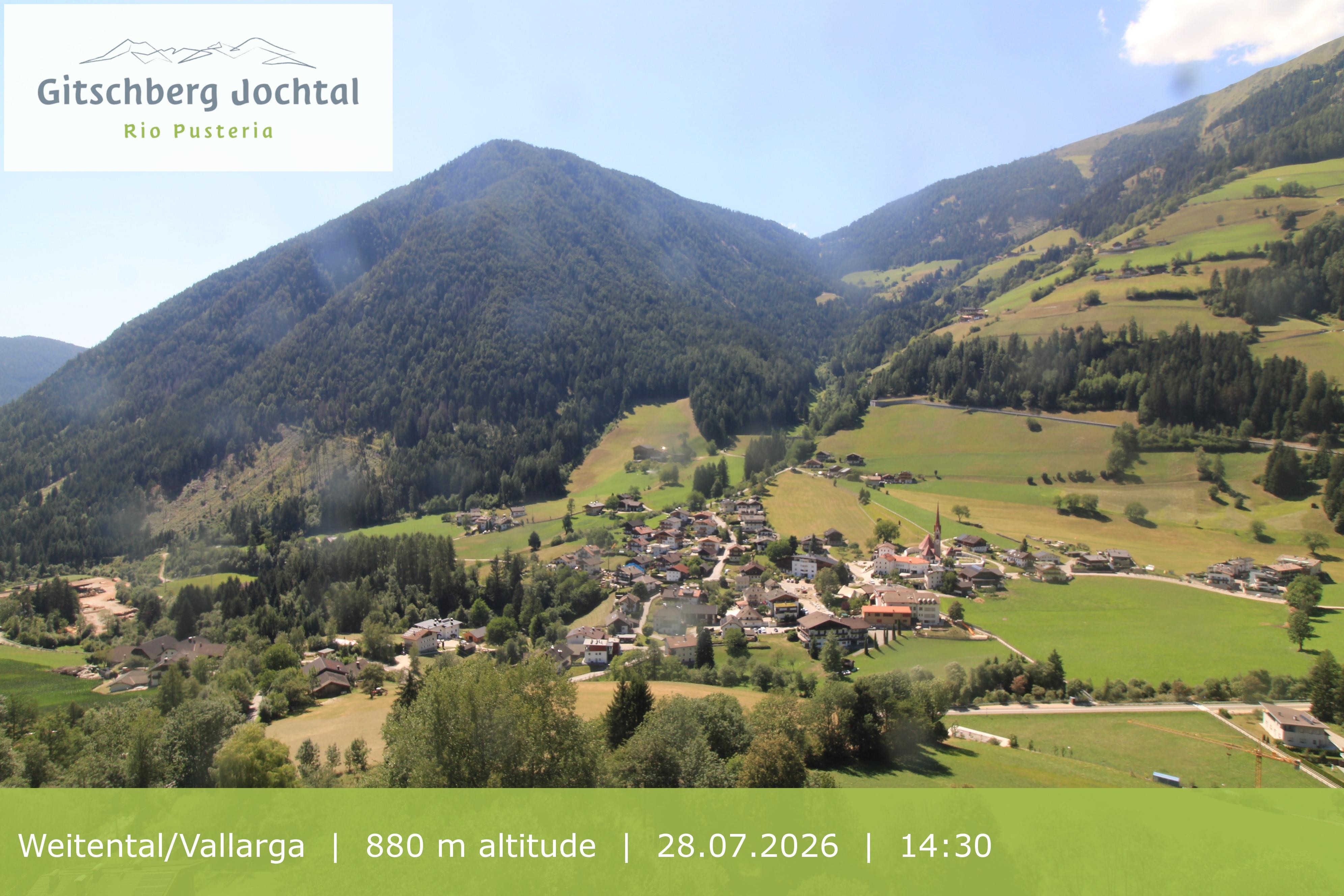 Archiv Foto Webcam Blick auf Weitental vom Gitschberg