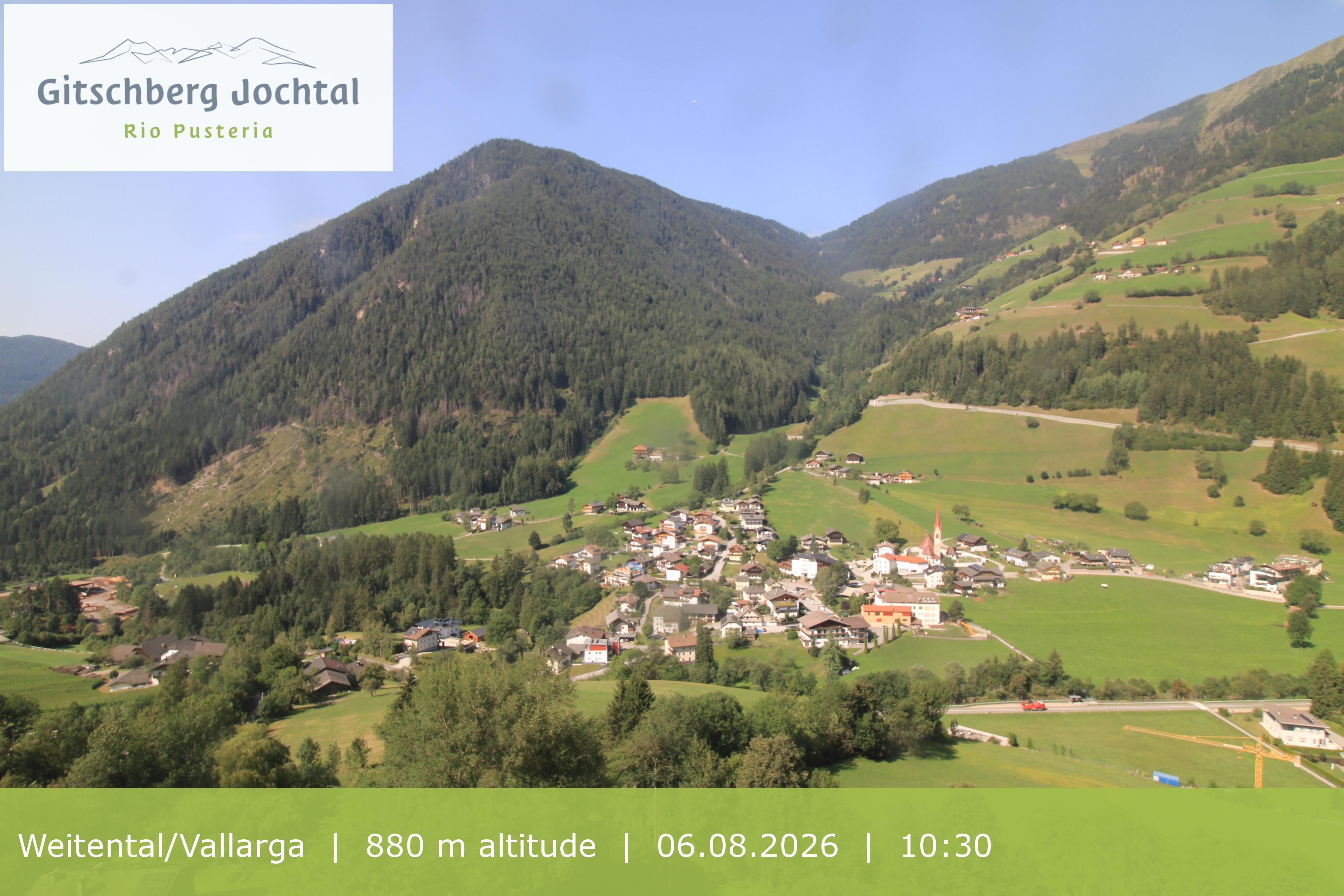 Archiv Foto Webcam Blick auf Weitental vom Gitschberg