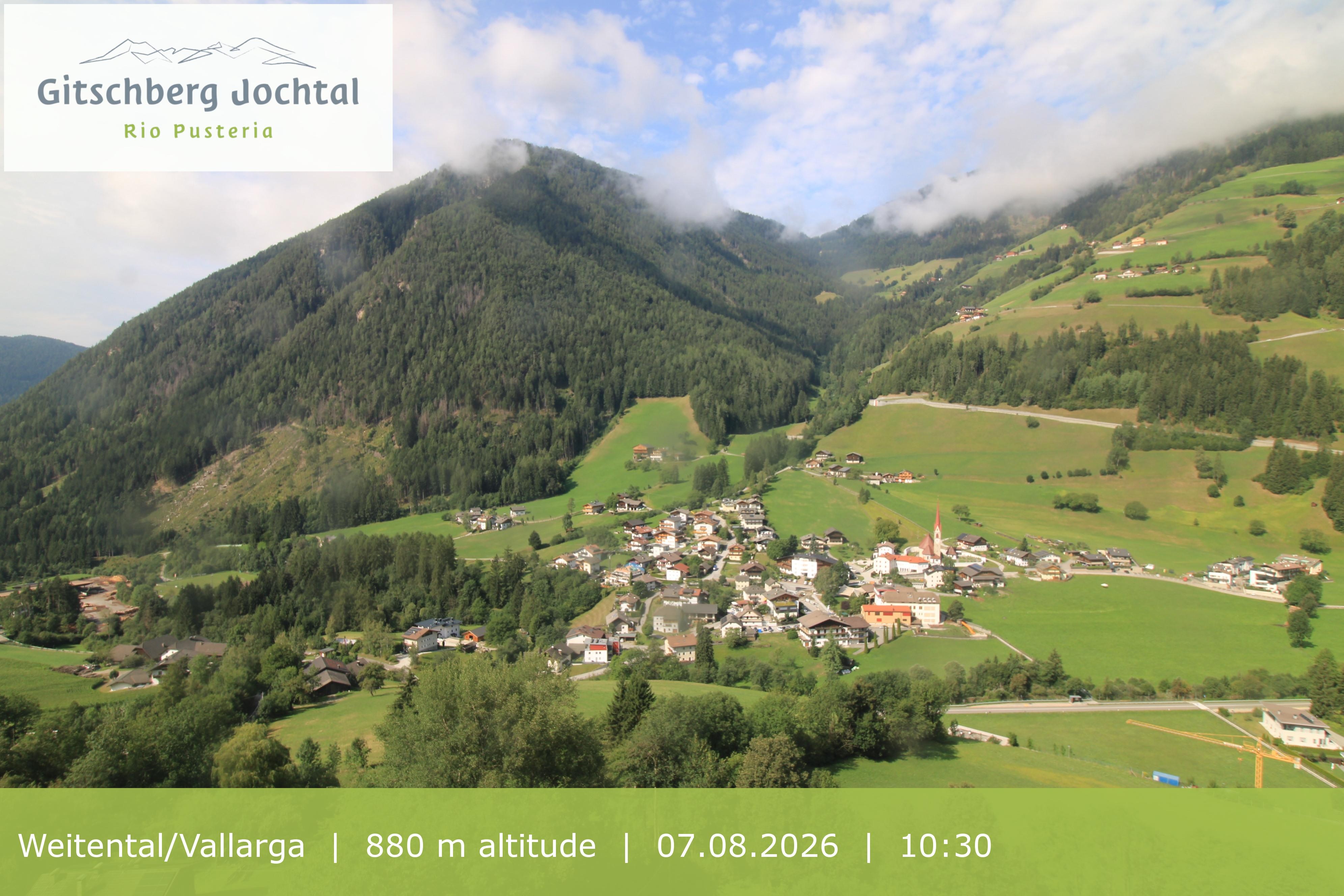 Archiv Foto Webcam Blick auf Weitental vom Gitschberg