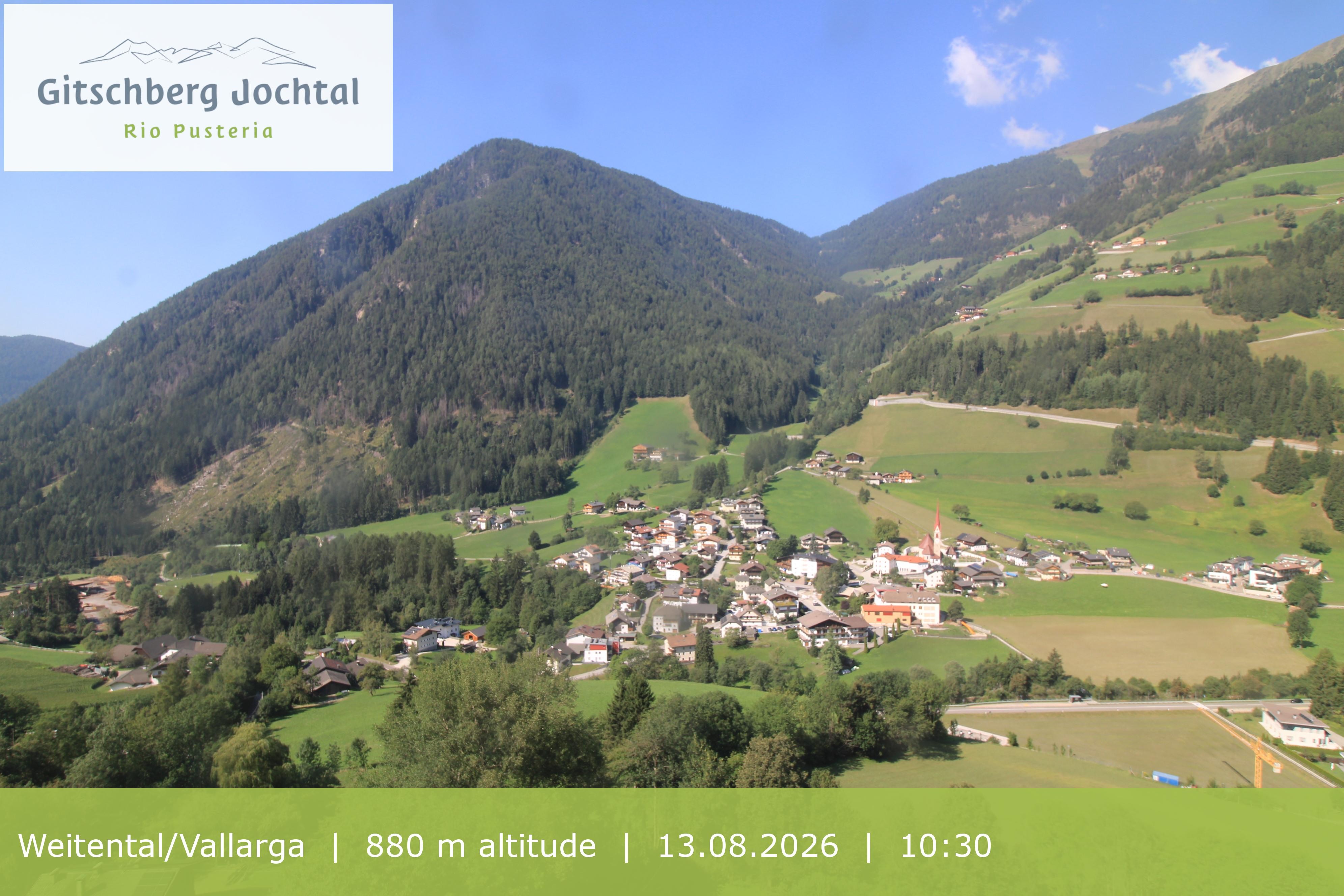 Archiv Foto Webcam Blick auf Weitental vom Gitschberg